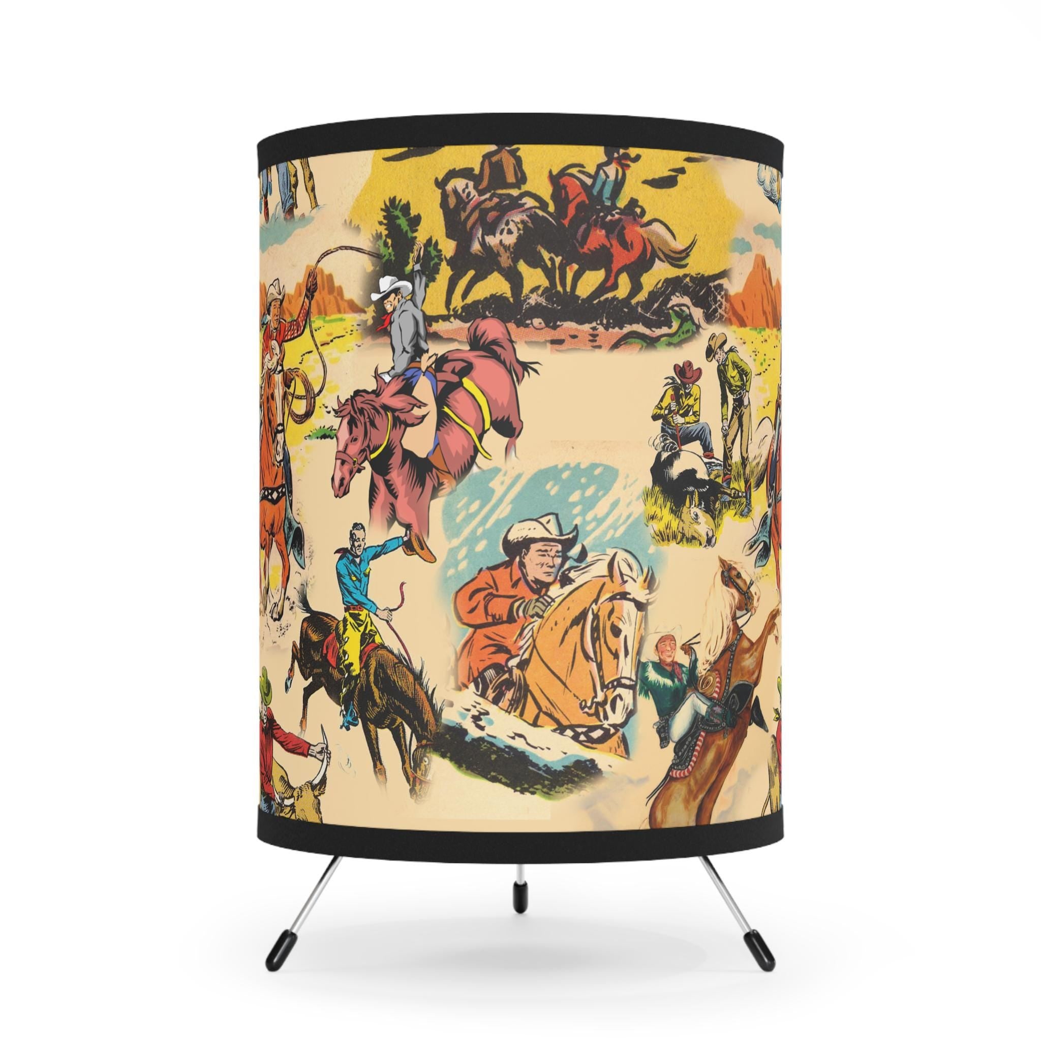 Vintage Cowboy Lamp, Retro Western Table Lamp | Roy Rogers Inspired Cowboy Home DƩcor
