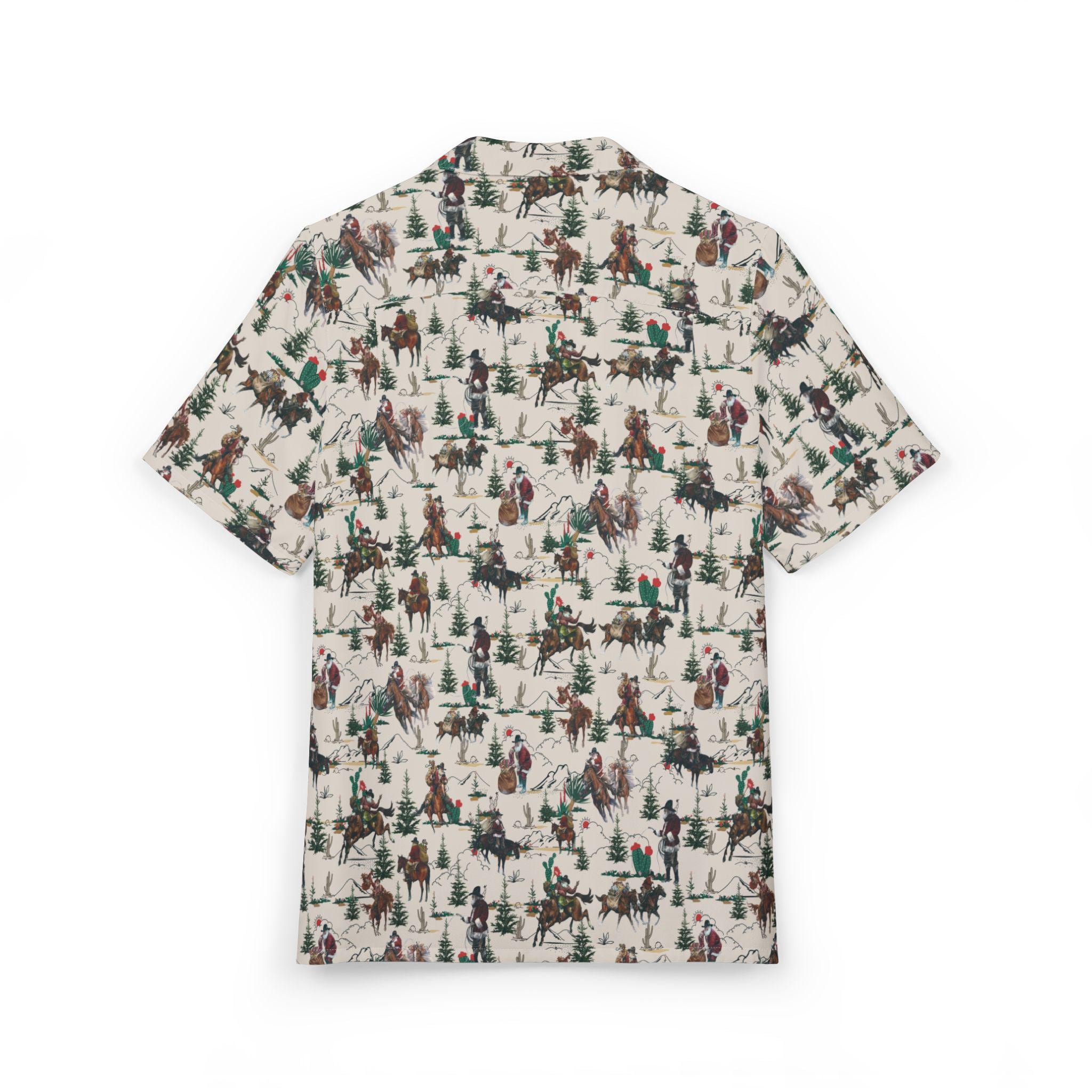 Cowboy Santa Hawaiian Shirt: Unisex Western Christmas Button Down -Razels