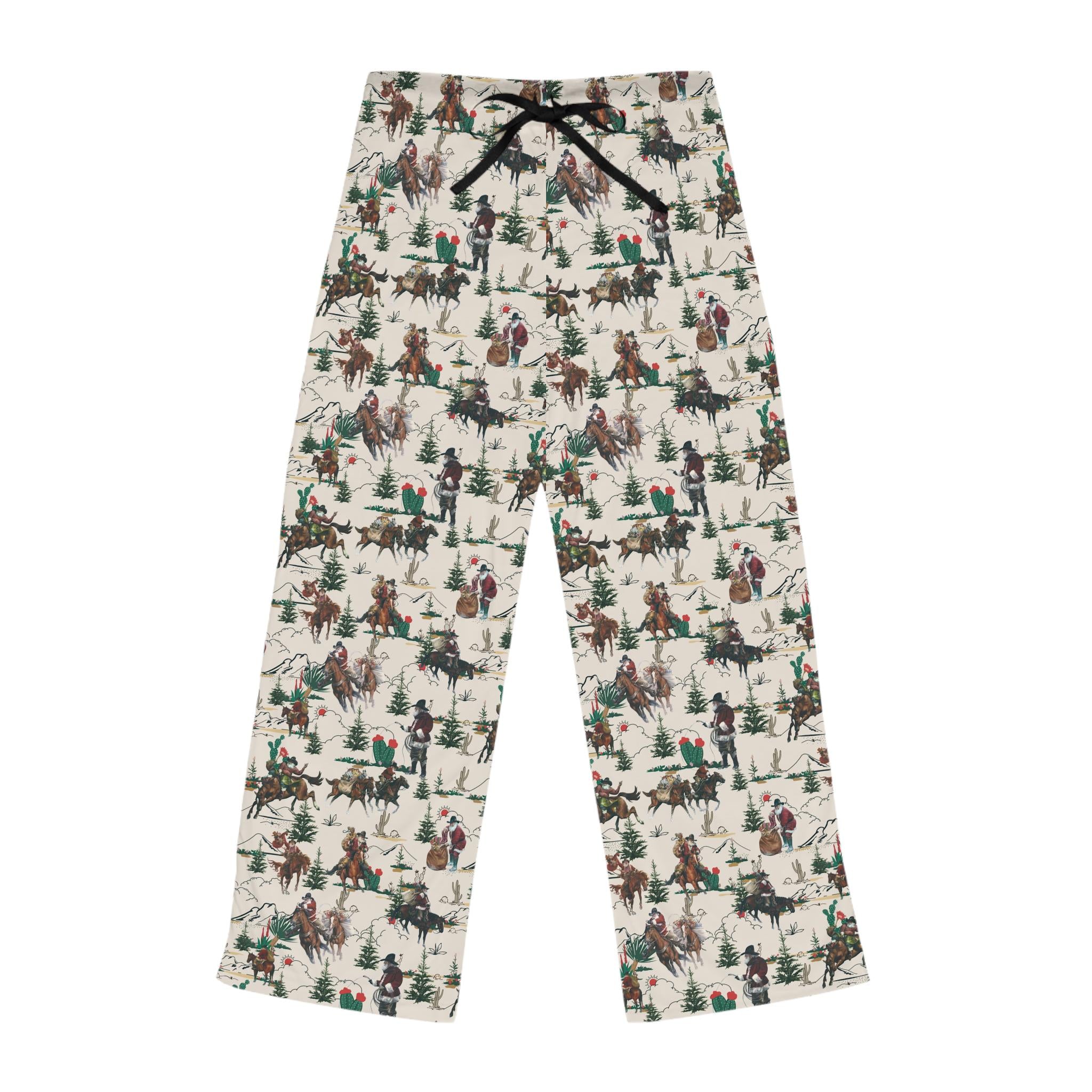 Cowboy Santa Pajama Pants: Western Christmas Lounge Pants -Razels