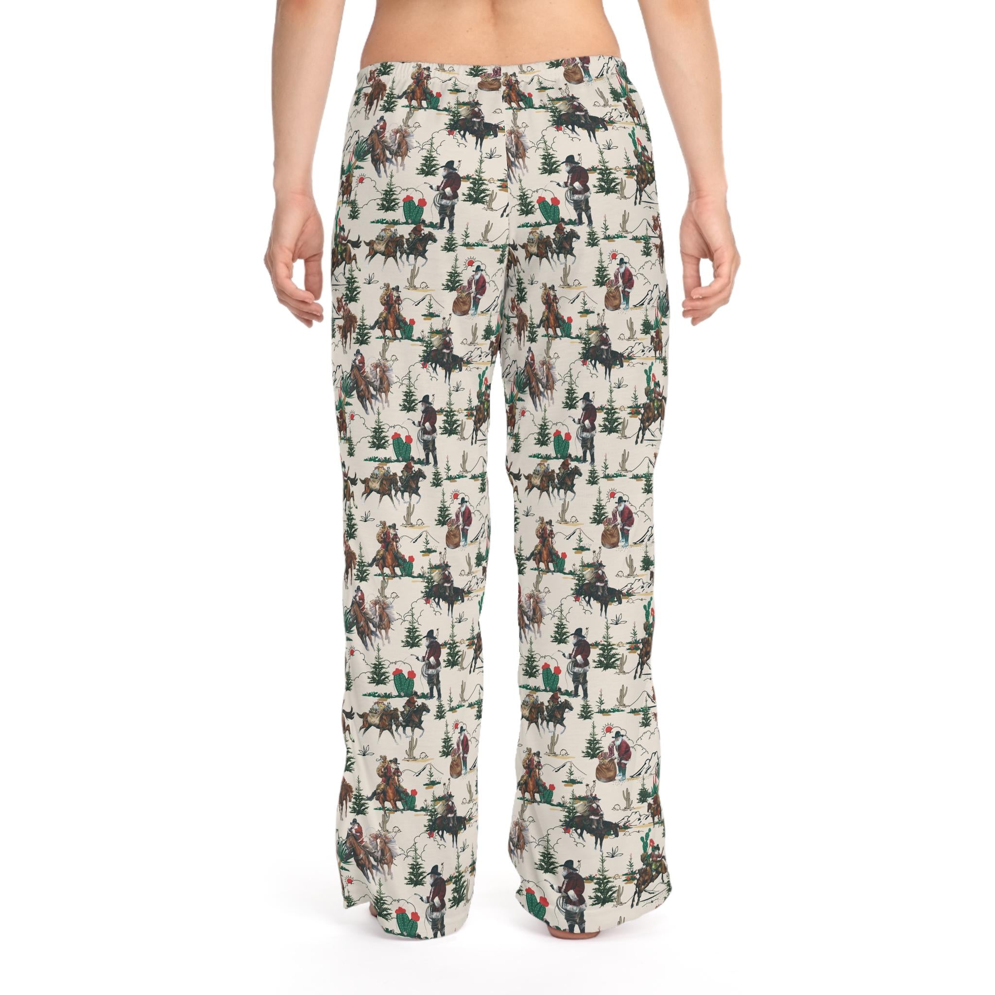 Cowboy Santa Pajama Pants: Western Christmas Lounge Pants -Razels