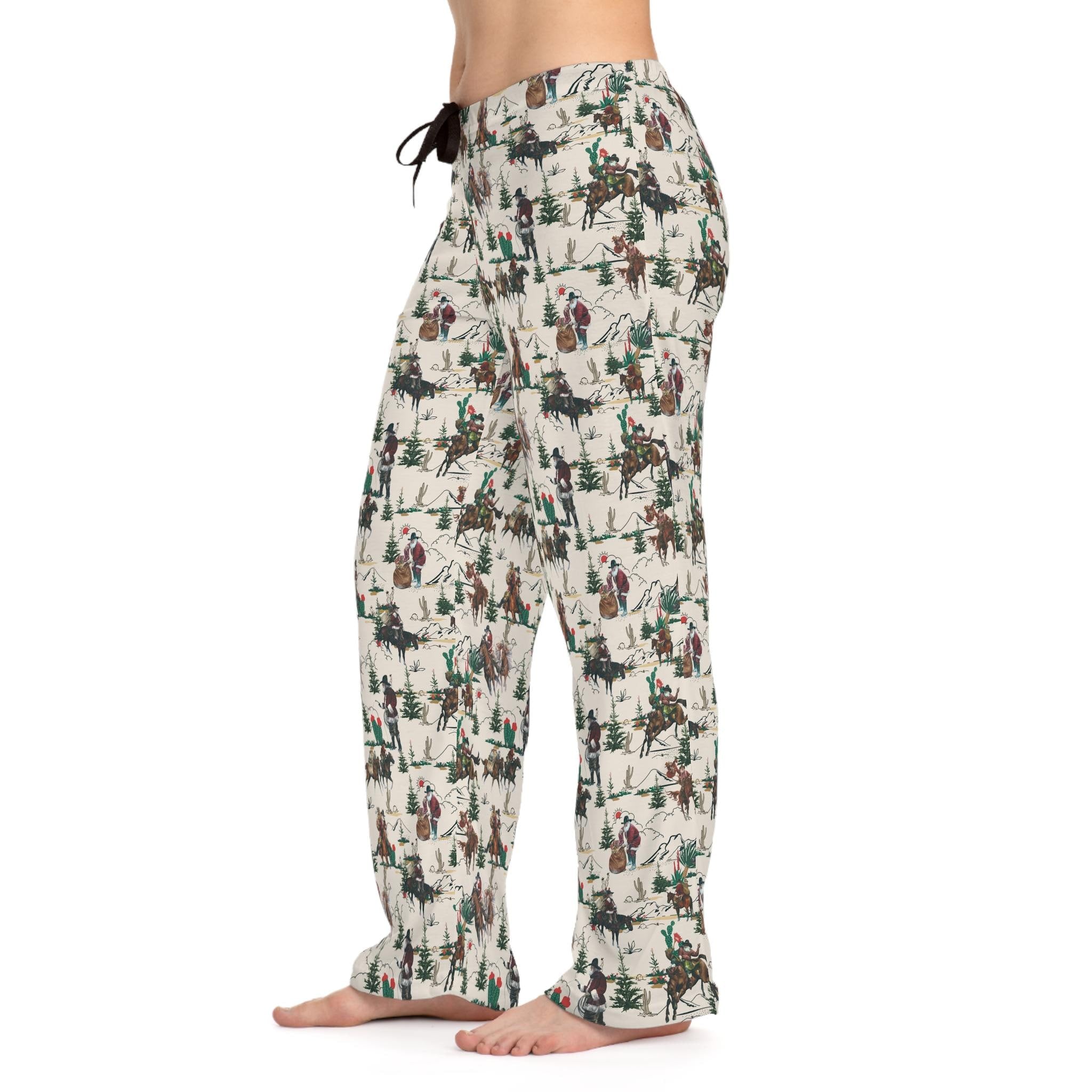Cowboy Santa Pajama Pants: Western Christmas Lounge Pants -Razels