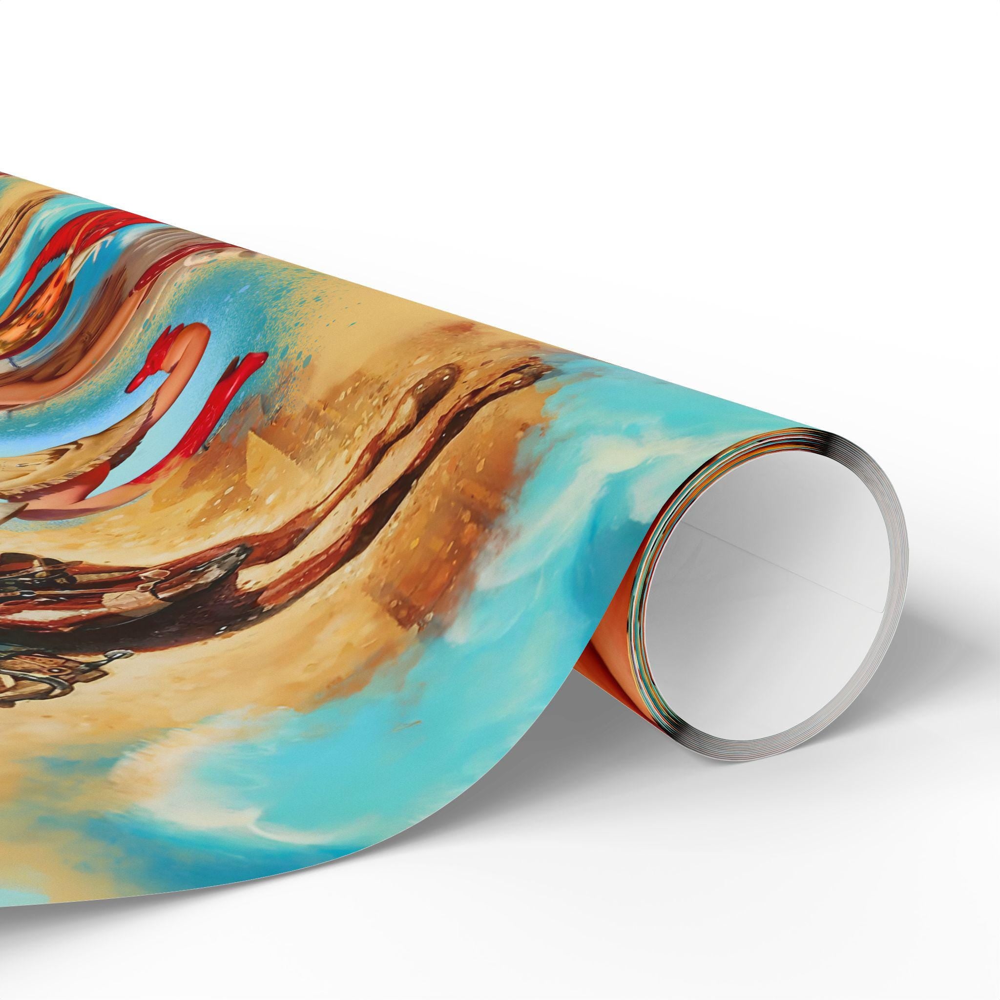 Vintage Cowgirl Wrapping Paper, Retro Western Gift Wrap for Birthdays, Holidays & Boho Cowgirl Celebrations