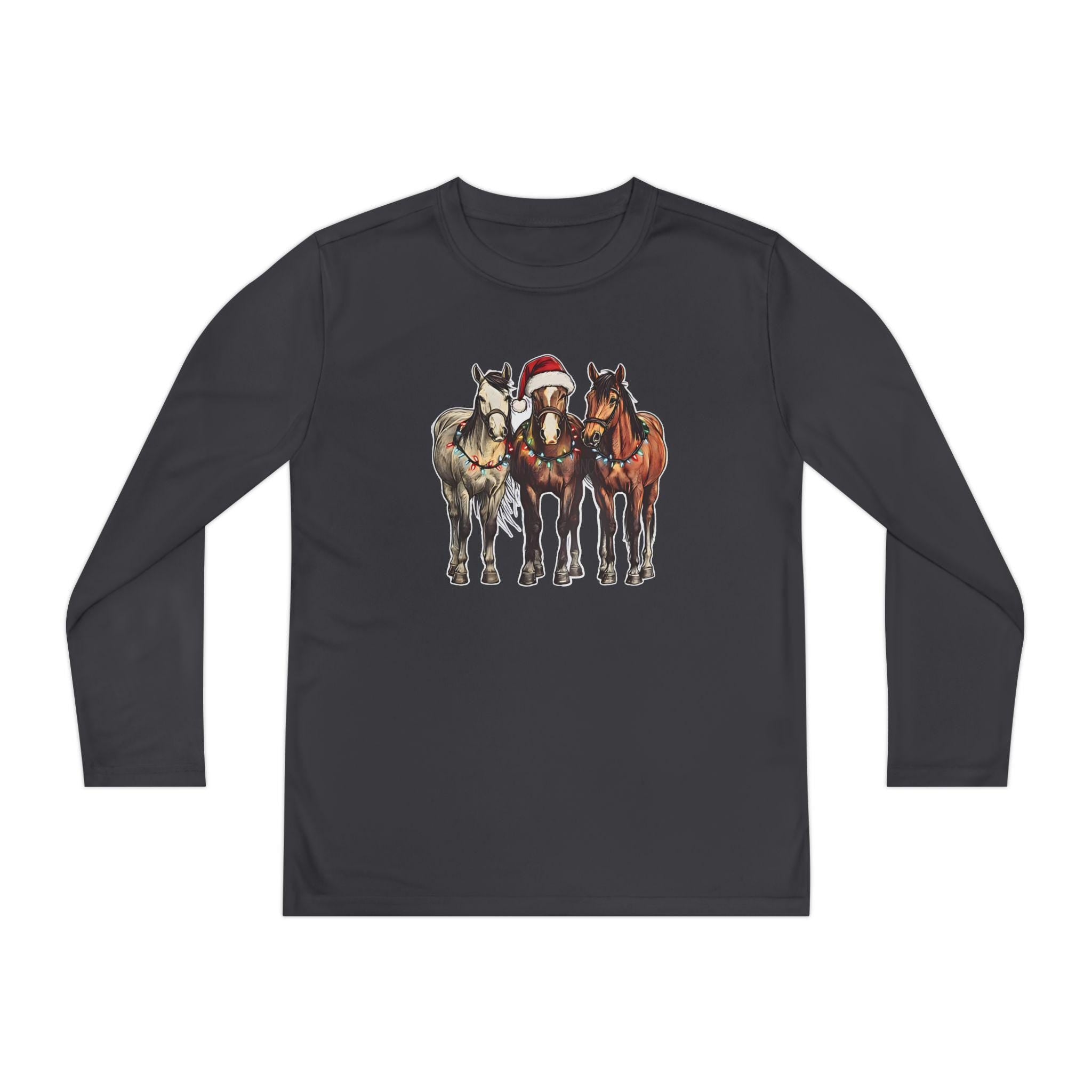 Christmas Horse Long Sleeve Tees,  Kids Western Holiday Shirt |  Matching Family Outfit