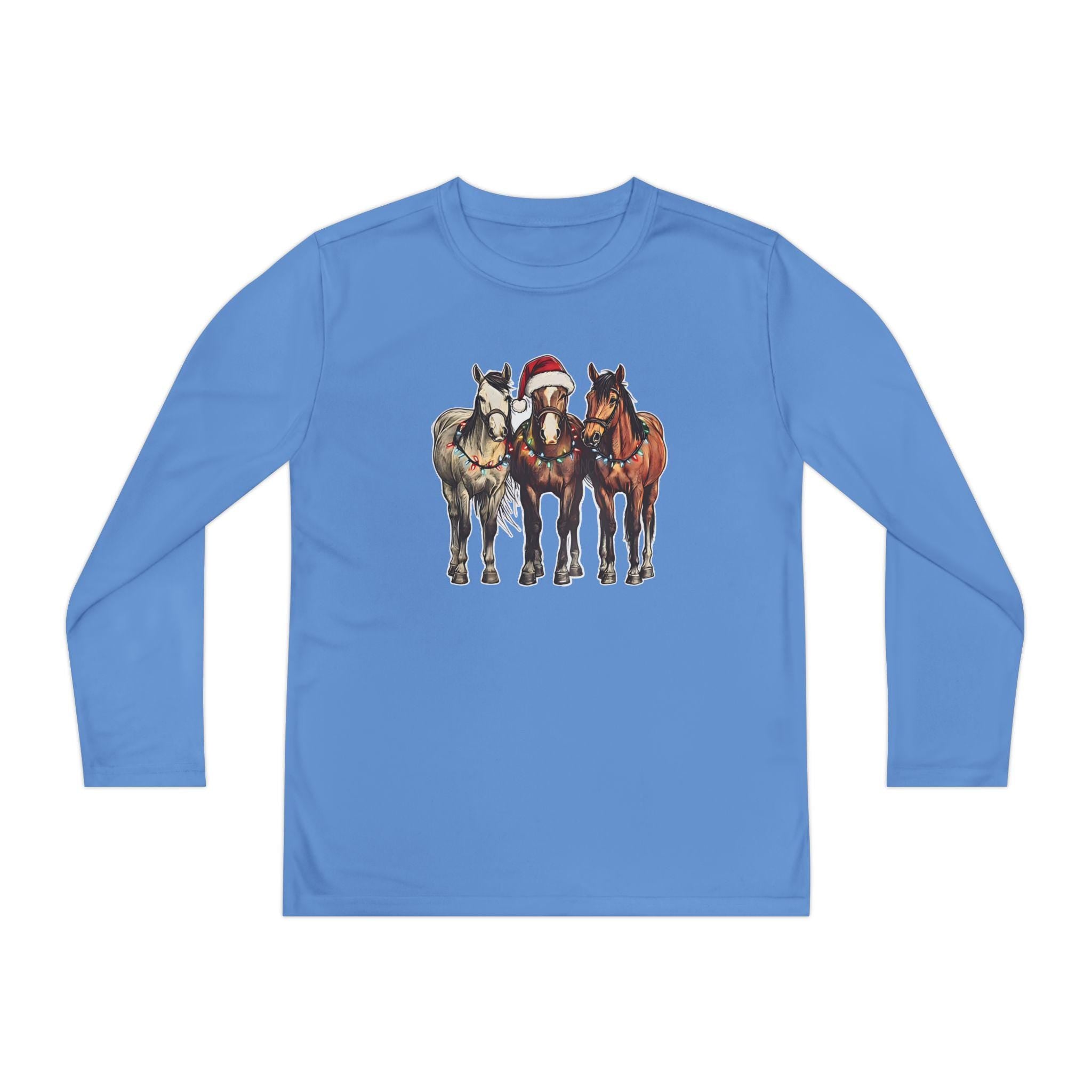 Christmas Horse Long Sleeve Tees, Kids Western Holiday Shirt | Matching Family Outfit