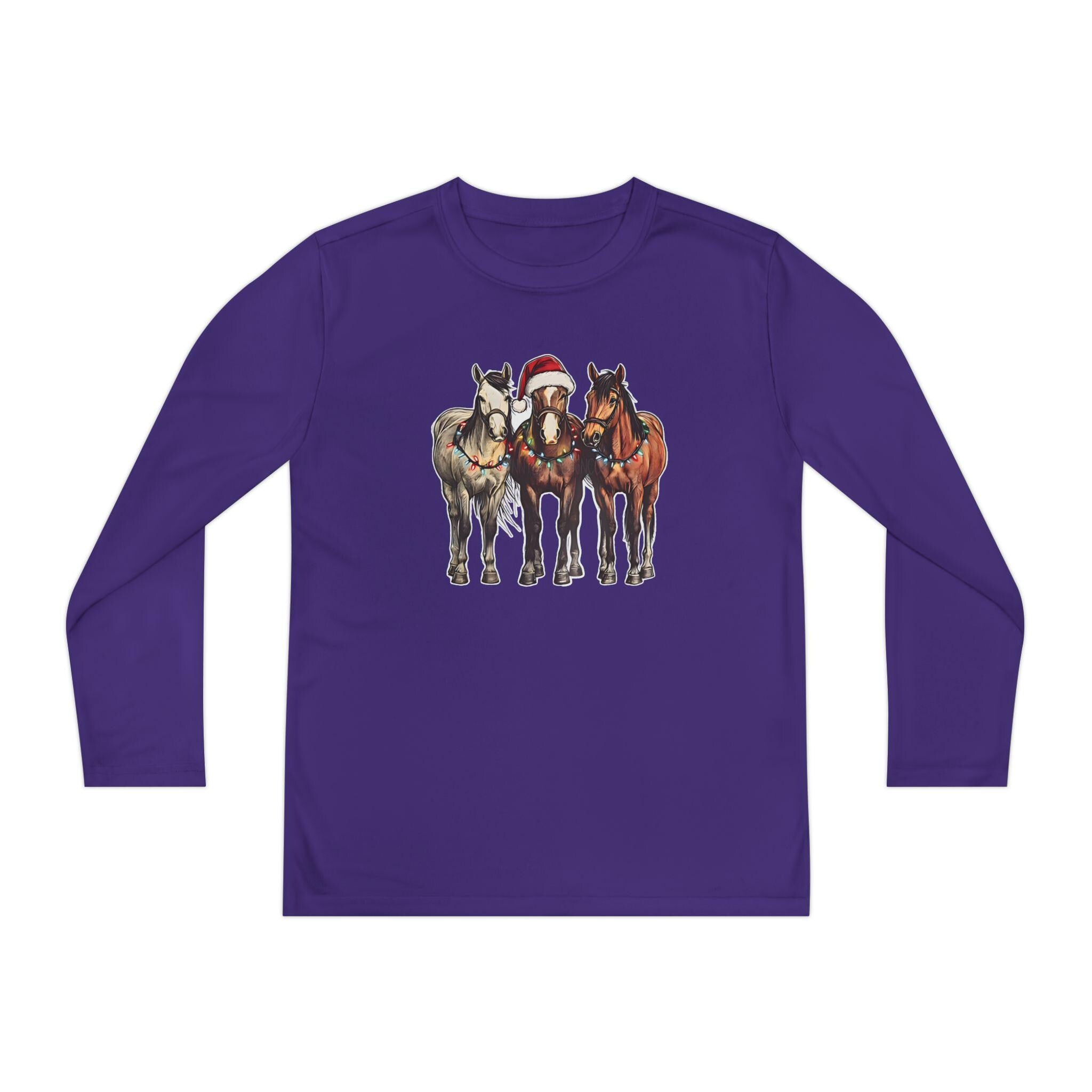 Christmas Horse Long Sleeve Tees,  Kids Western Holiday Shirt |  Matching Family Outfit