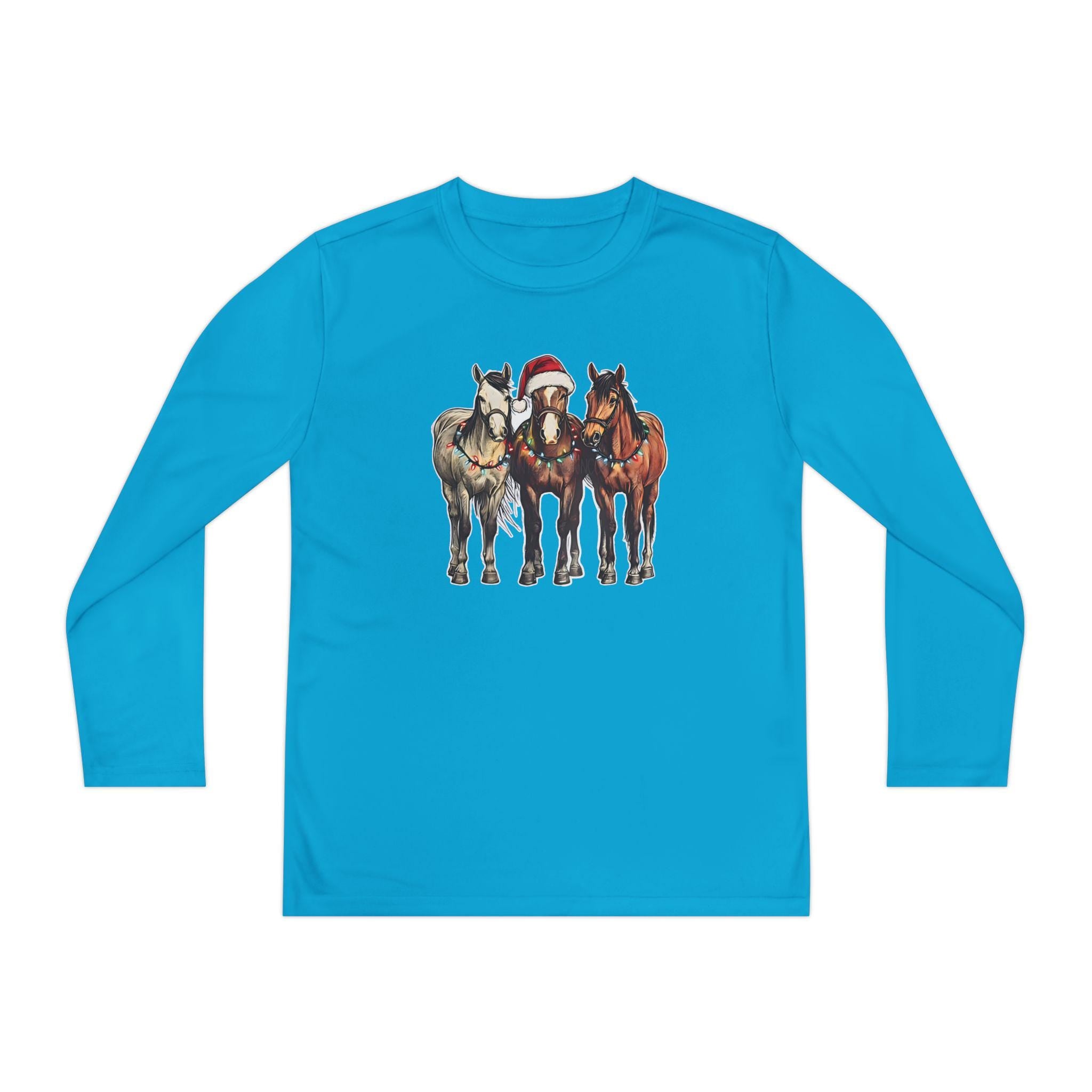 Christmas Horse Long Sleeve Tees, Kids Western Holiday Shirt | Matching Family Outfit