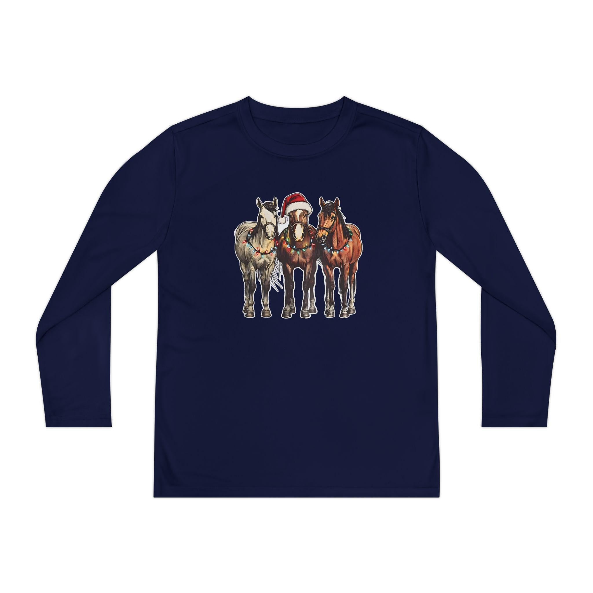 Christmas Horse Long Sleeve Tees, Kids Western Holiday Shirt | Matching Family Outfit