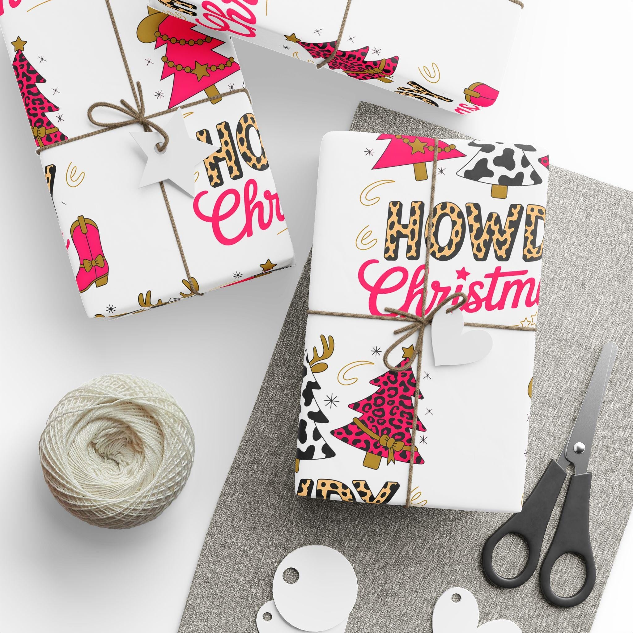 Howdy Christmas Wrapping Paper, Western Holiday Gift Wrap