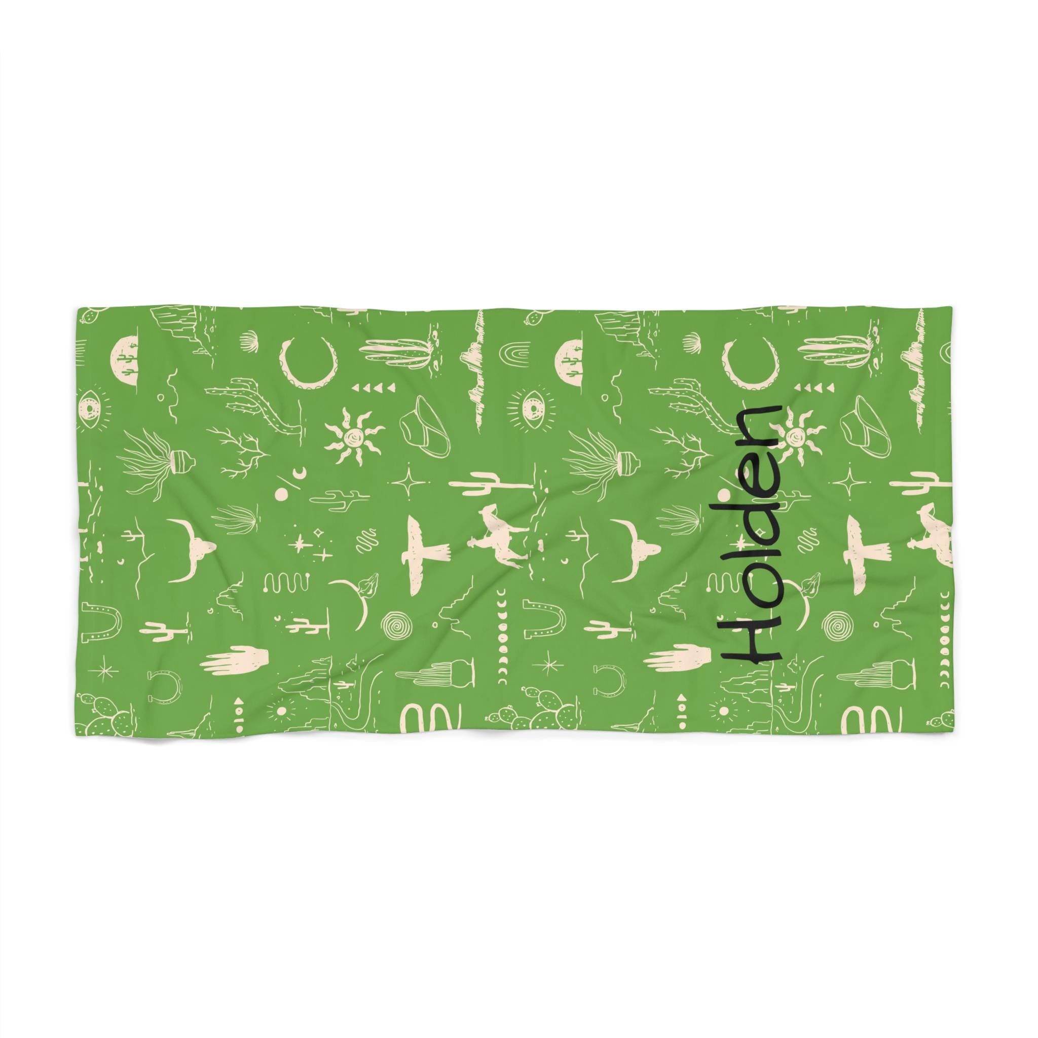 Personalized Cowboy and Cowgirl Kids Towel | Western Horse Beach & Bath Towel with Name