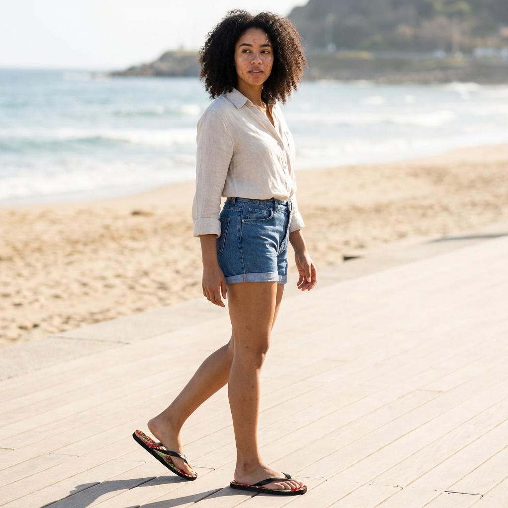 Western Cowboy Flip Flops | Vintage Cowboy & Cactus Print Sandals
