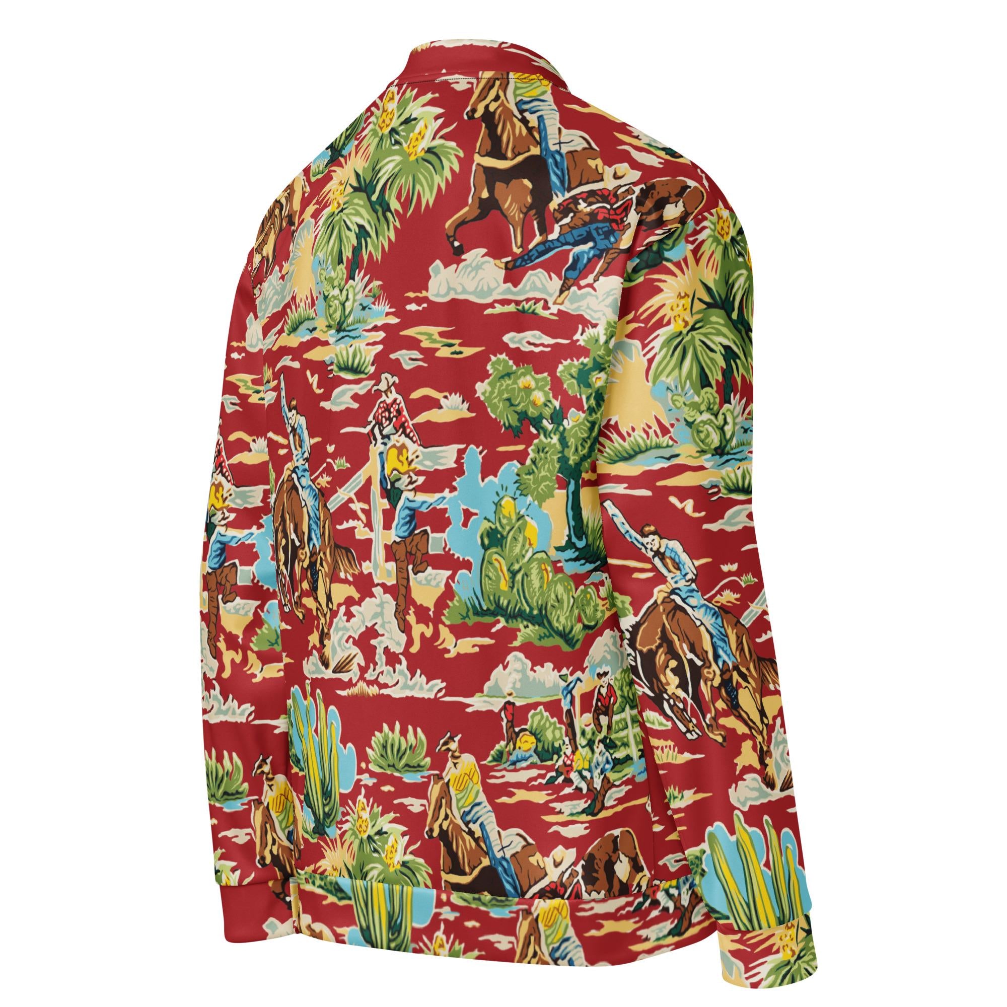 Western Bomber Jacket | All-Over Cowboy Print Cowgirl Jacket