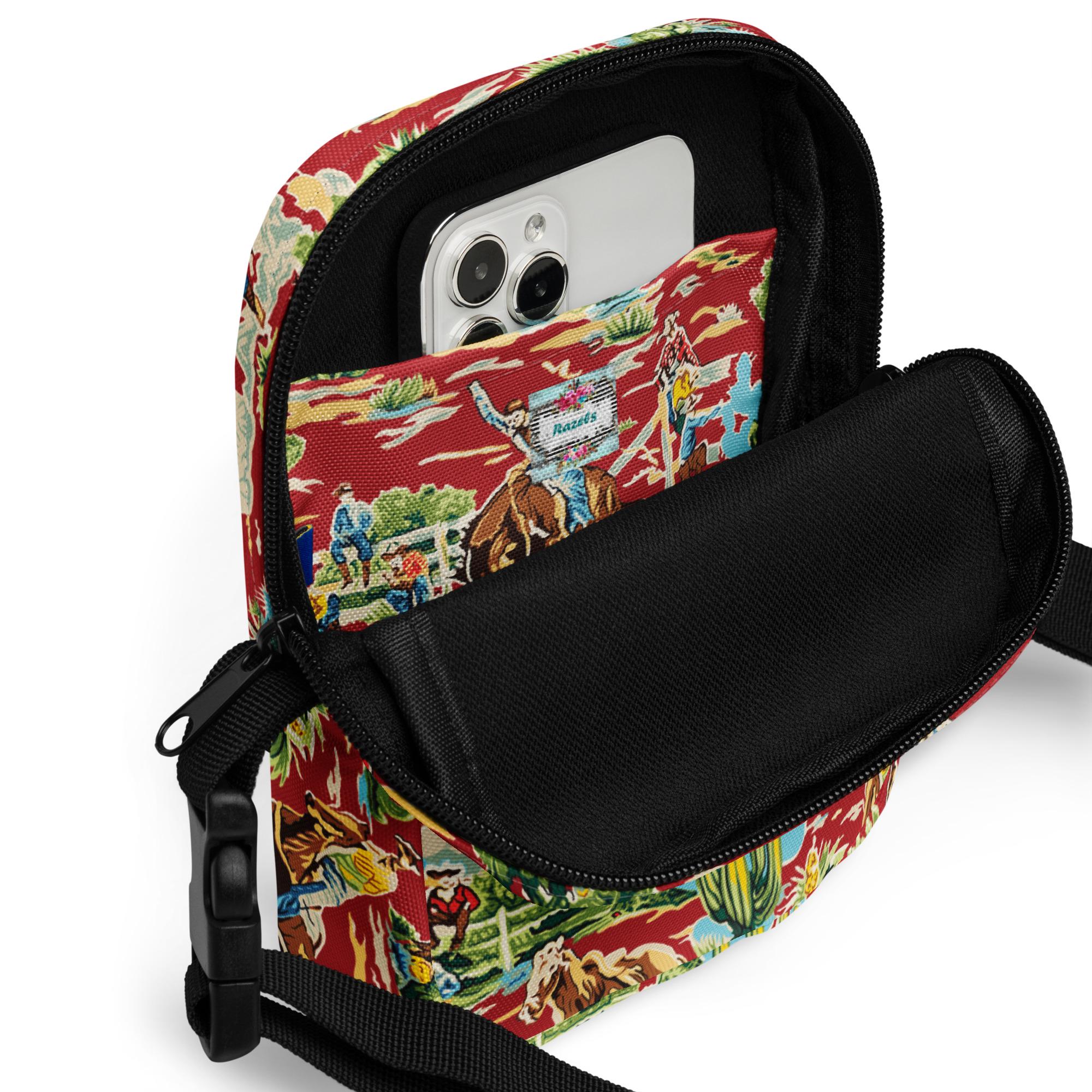 Red Vintage Cowboy Crossbody Bag, Western