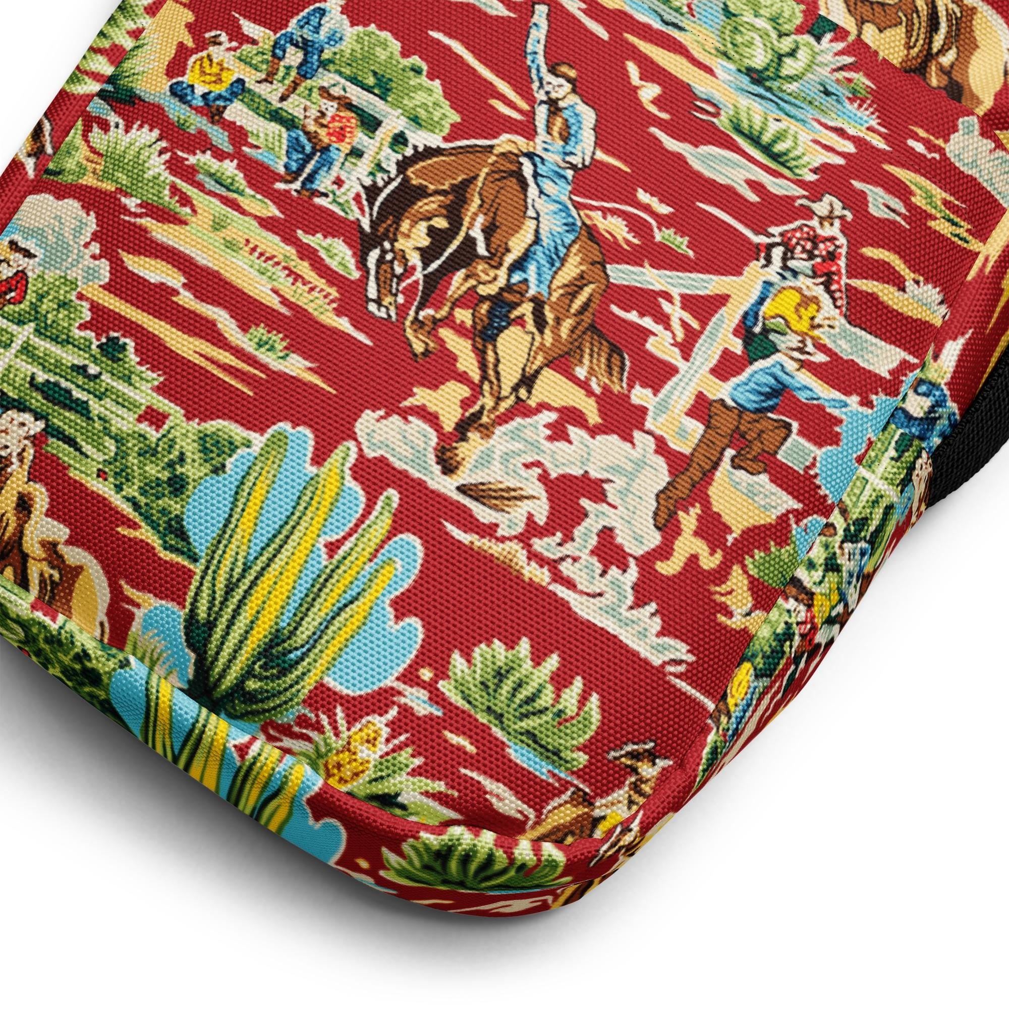 Red Vintage Cowboy Crossbody Bag, Western