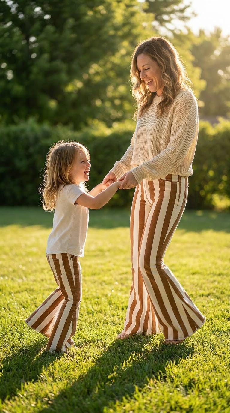 adult STRIPED Bell Bottom Jeans, Boho COWGIRL Frayed Flare Jeans