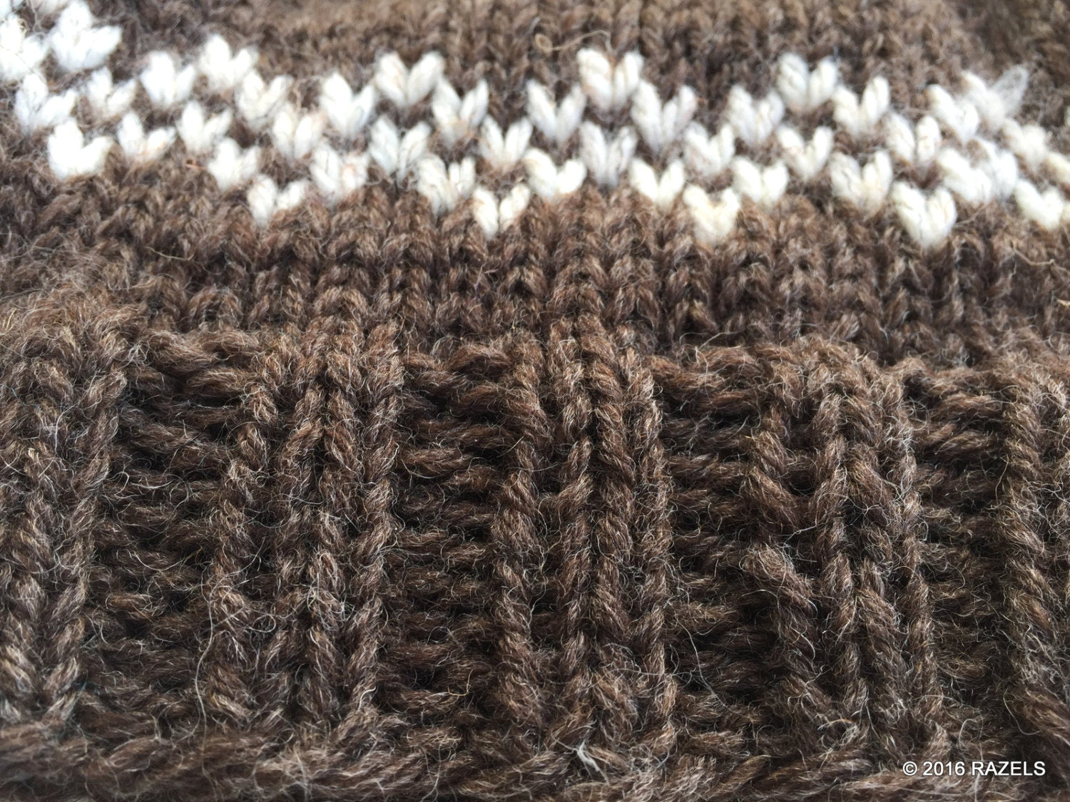 Pure WOOL WINTER Hat Beanie Handknit Warm Water Repellant all Natural Wool Hat -Razels