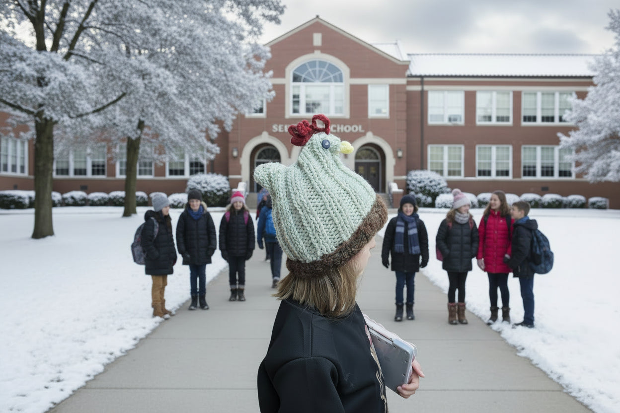 kids knit chicken hat, gift for chicken lovers