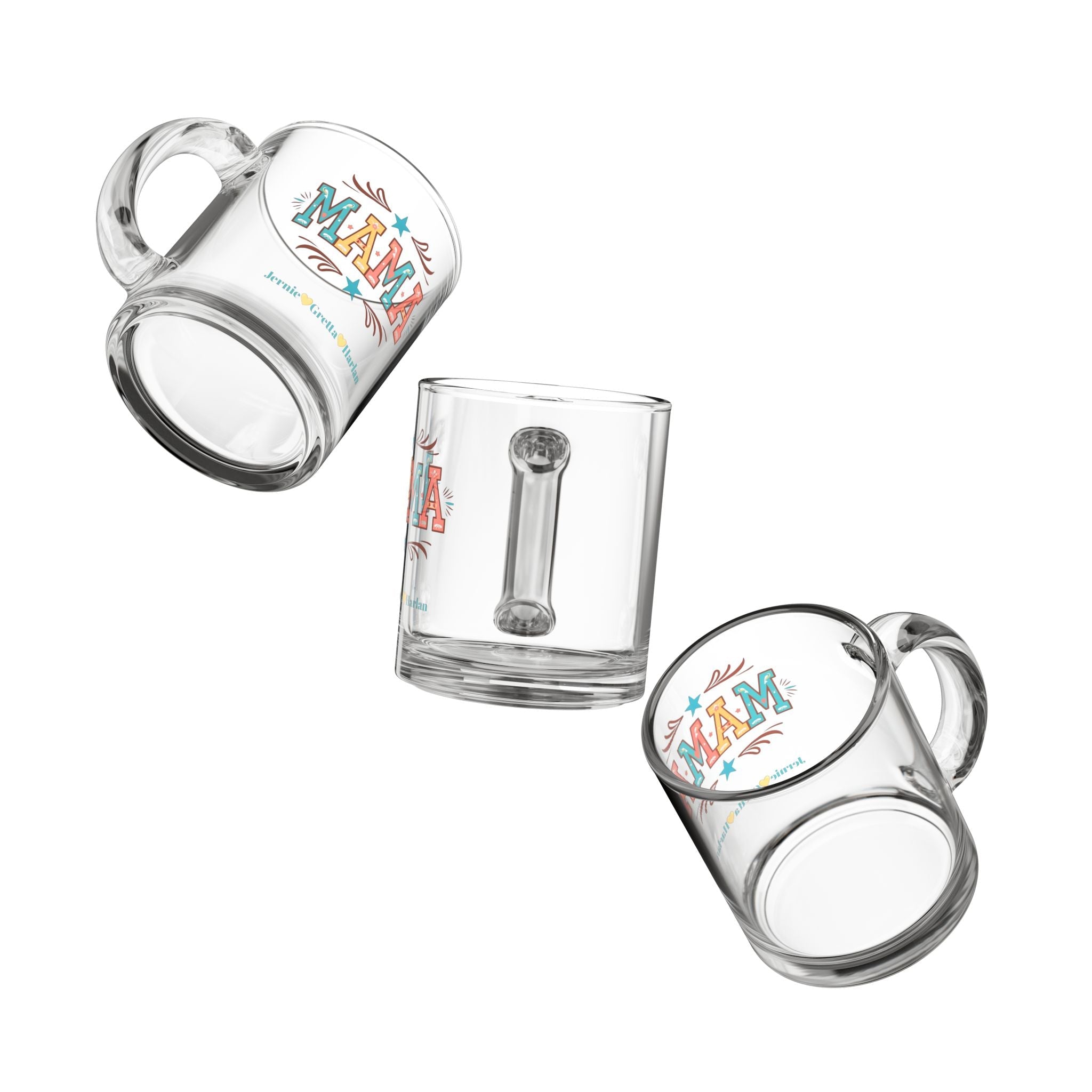 MAMA Mug with Kids' Names, Custom Mom Coffee Cup, Mother's Day Gift, 10oz Clear Glass Mug, MOM MUG - Razels