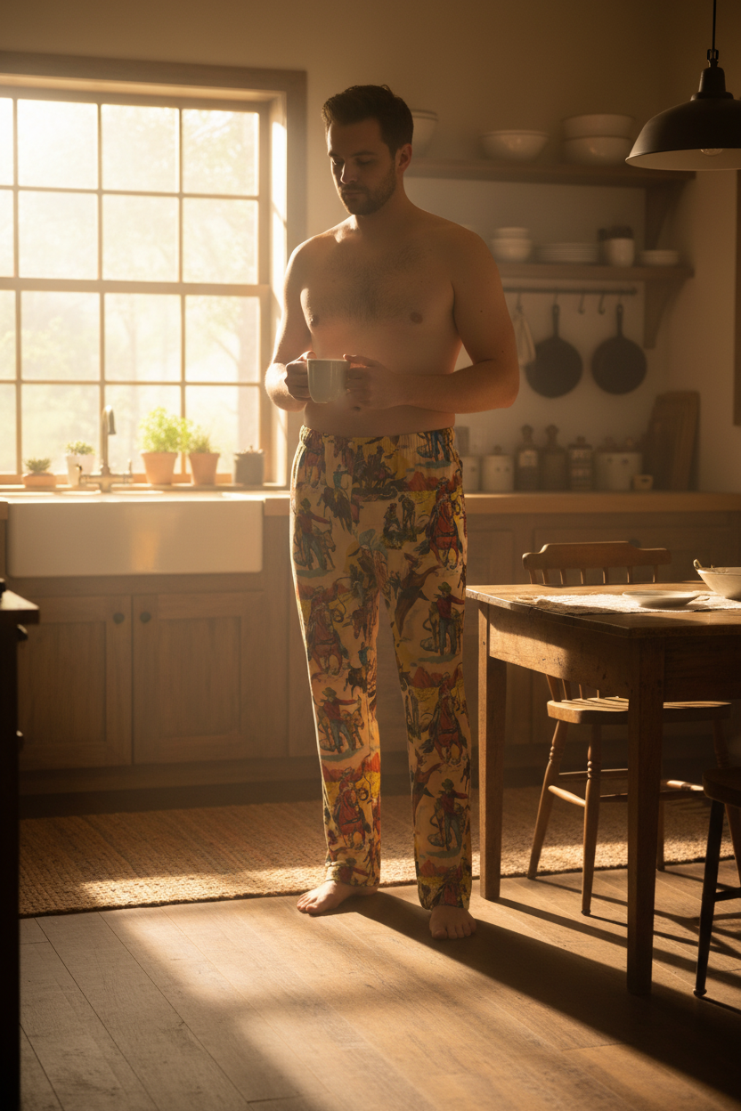 mens cowboy pajama pants