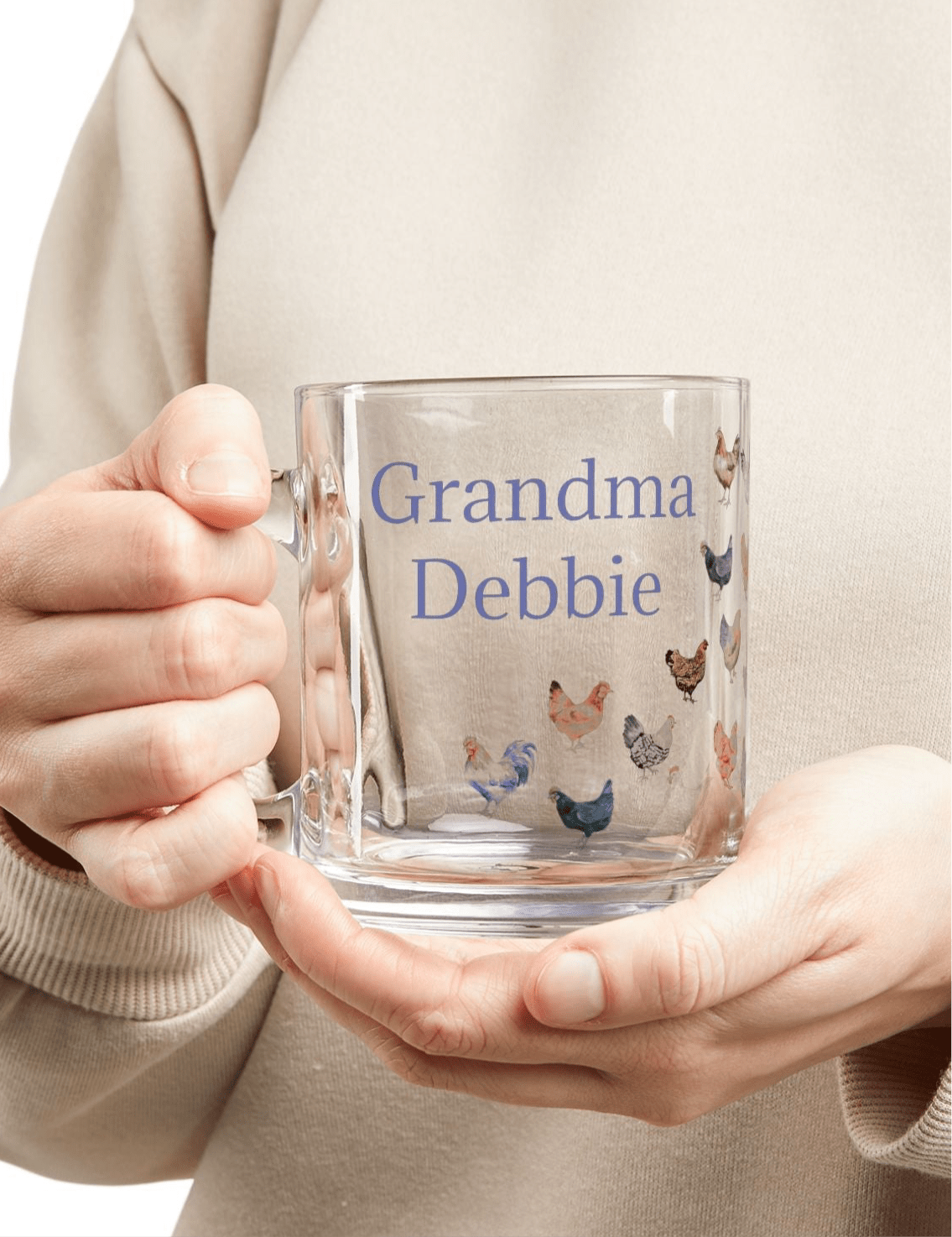 Personalized Chicken Coffee Mug, Gift forGrandma, Chicken Lover, Mom, Hen Design Coffee Cup, Custom Gift for Hen Lovers, Kitchen Decor - Razels
