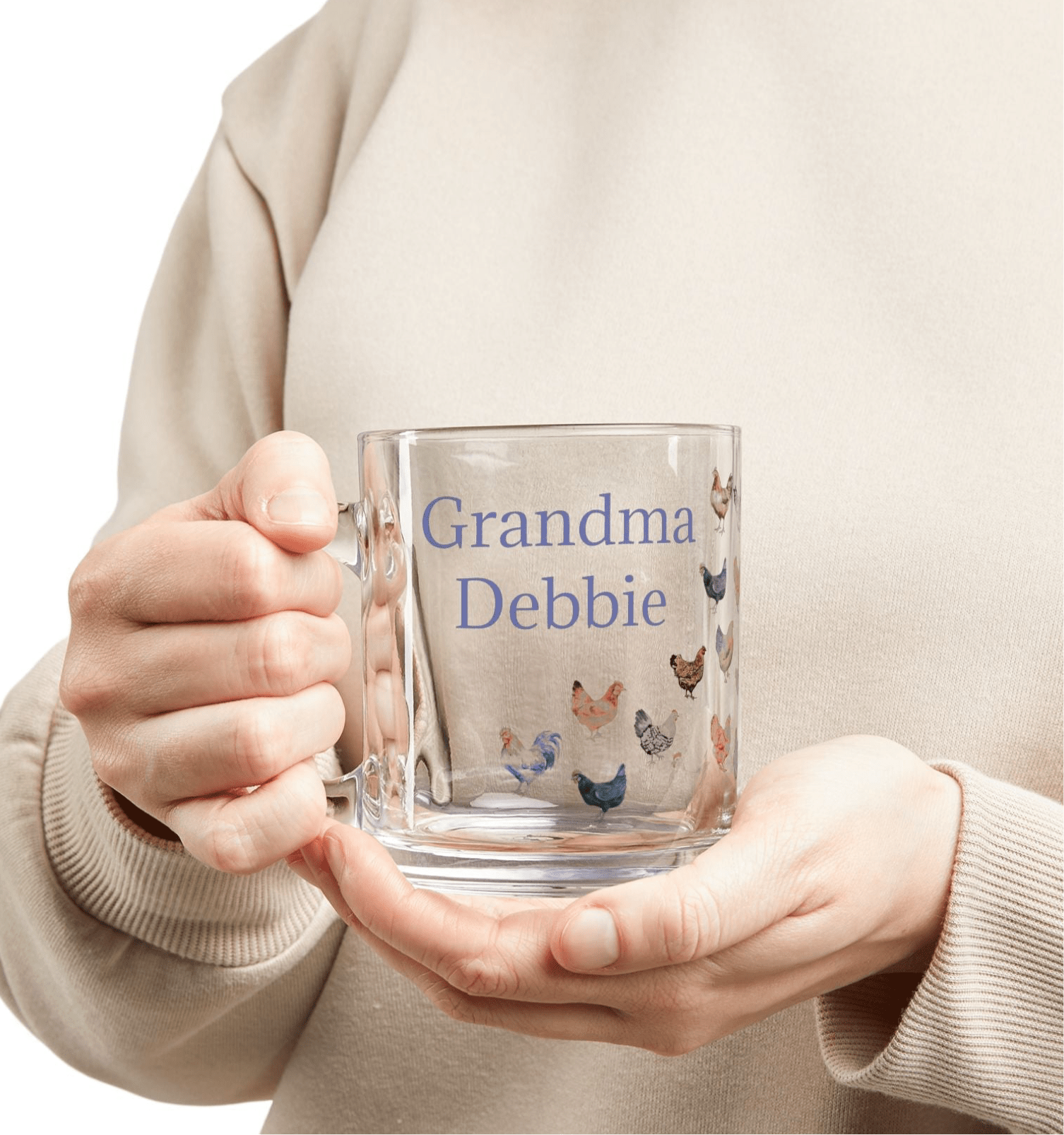 Personalized Chicken Coffee Mug, Gift forGrandma, Chicken Lover, Mom, Hen Design Coffee Cup, Custom Gift for Hen Lovers, Kitchen Decor - Razels