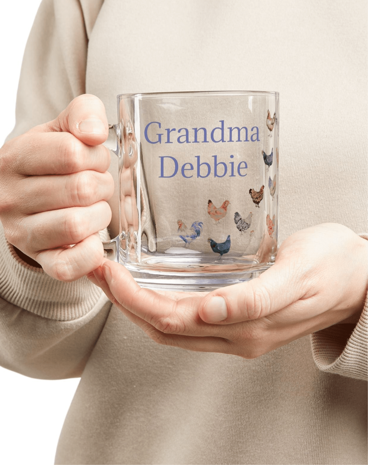 Personalized Chicken Coffee Mug, Gift forGrandma, Chicken Lover, Mom, Hen Design Coffee Cup, Custom Gift for Hen Lovers, Kitchen Decor - Razels