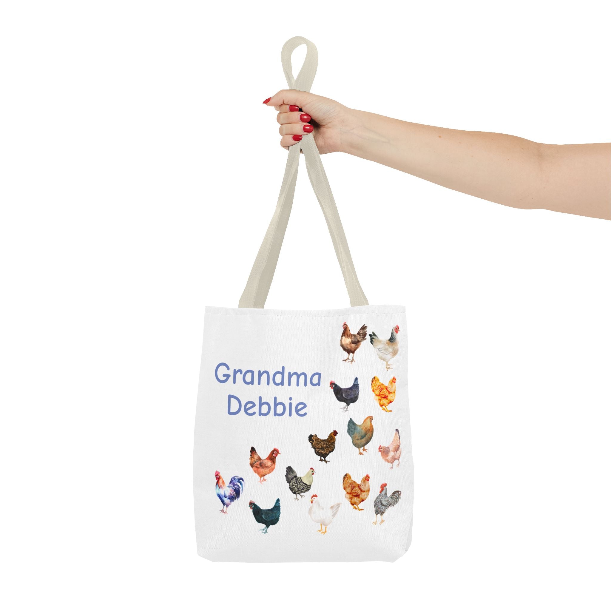 Personalized Chicken Tote Bag, Farmhouse Style reuseable grocery bag, errand bag, gift for mom, grandma, custom gift, chicken lover gift - Razels