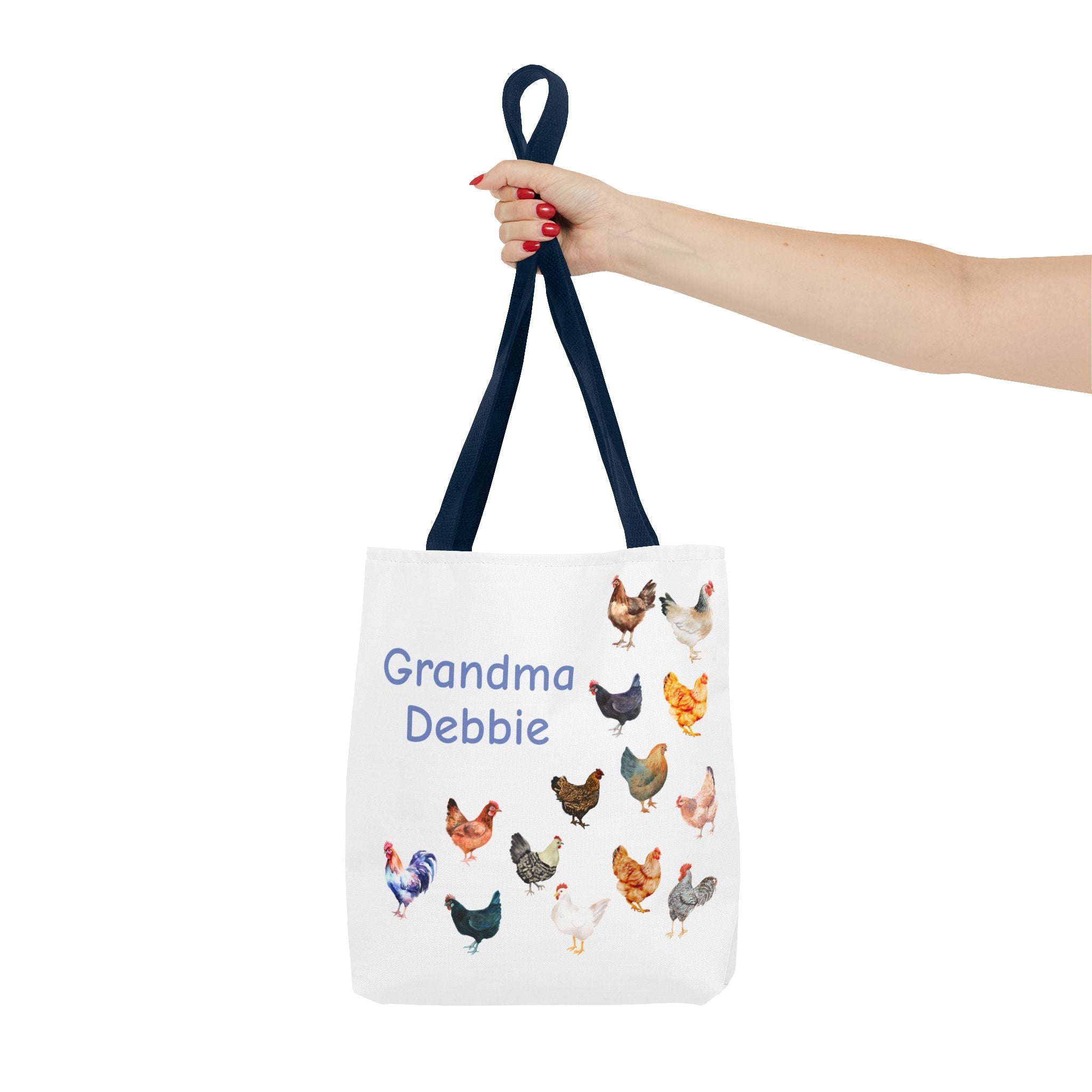 Personalized Chicken Tote Bag, Farmhouse Style reuseable grocery bag, errand bag, gift for mom, grandma, custom gift, chicken lover gift - Razels