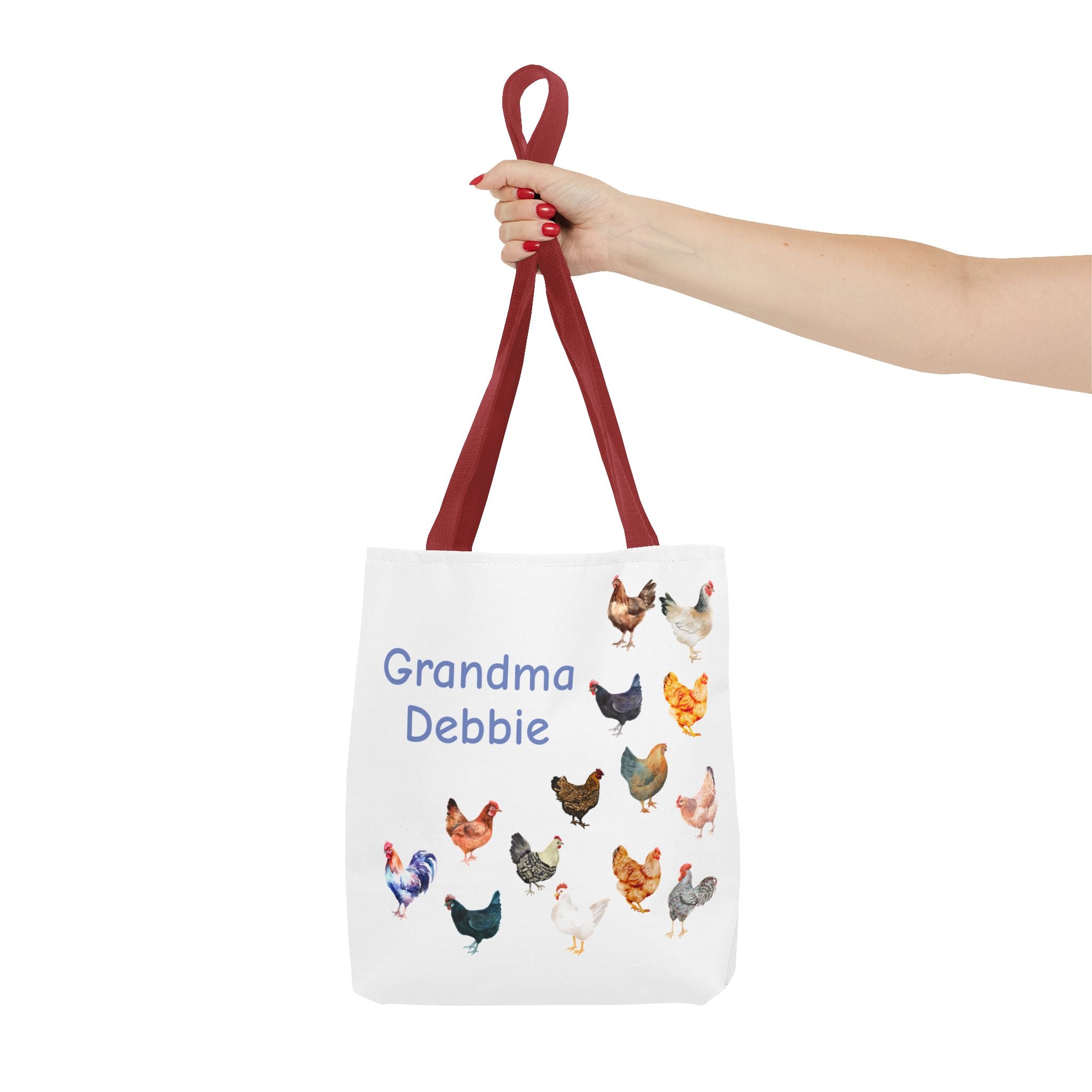 Personalized Chicken Tote Bag, Farmhouse Style reuseable grocery bag, errand bag, gift for mom, grandma, custom gift, chicken lover gift - Razels