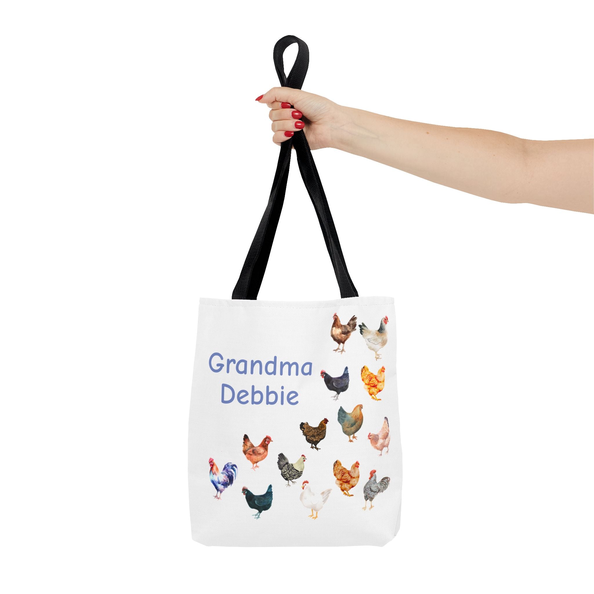 Personalized Chicken Tote Bag, Farmhouse Style reuseable grocery bag, errand bag, gift for mom, grandma, custom gift, chicken lover gift - Razels