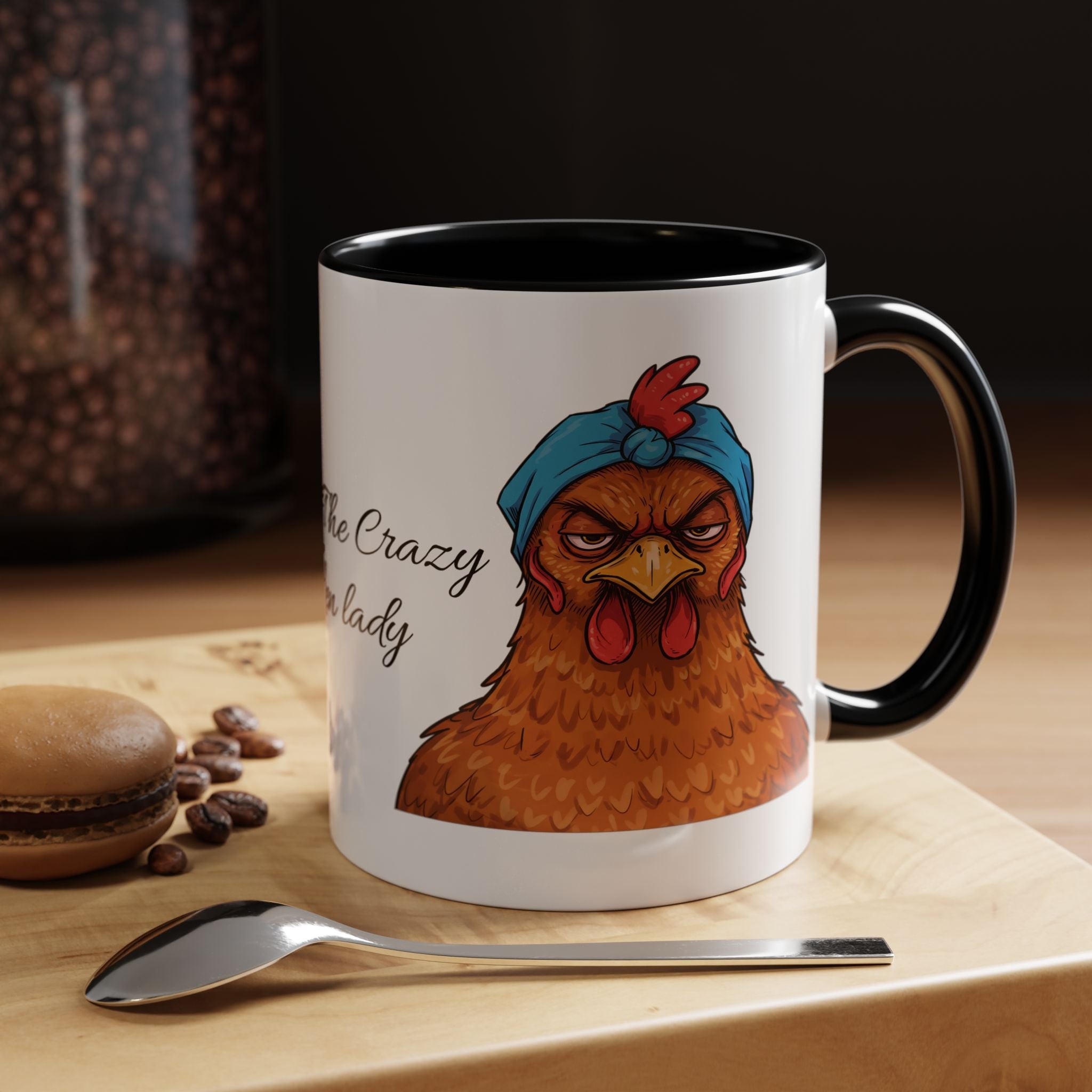 Personalized Crazy Chicken Lady Mug, Red Hen Mug,, Mad Hen Mug, Chicken Coffee Cup, Gift for Chicken Lover, Quirky Coffee Cup - Razels