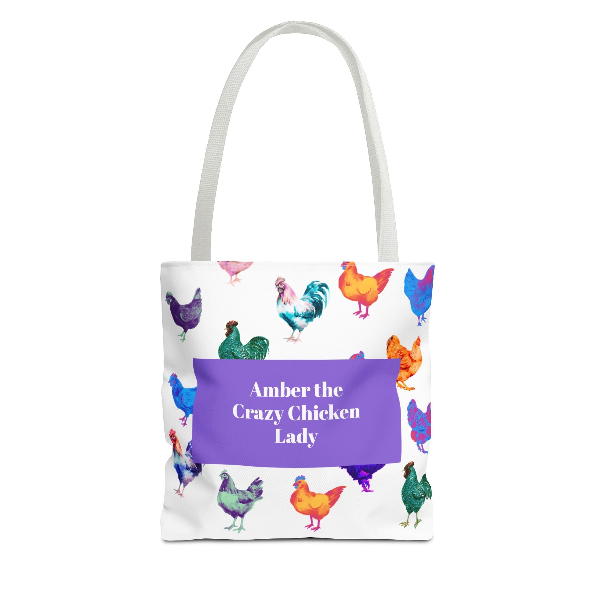 Personalized CRAZY CHICKEN LADY Tote Bag, , Custom Name Gift for Chicken Lovers, - Razels