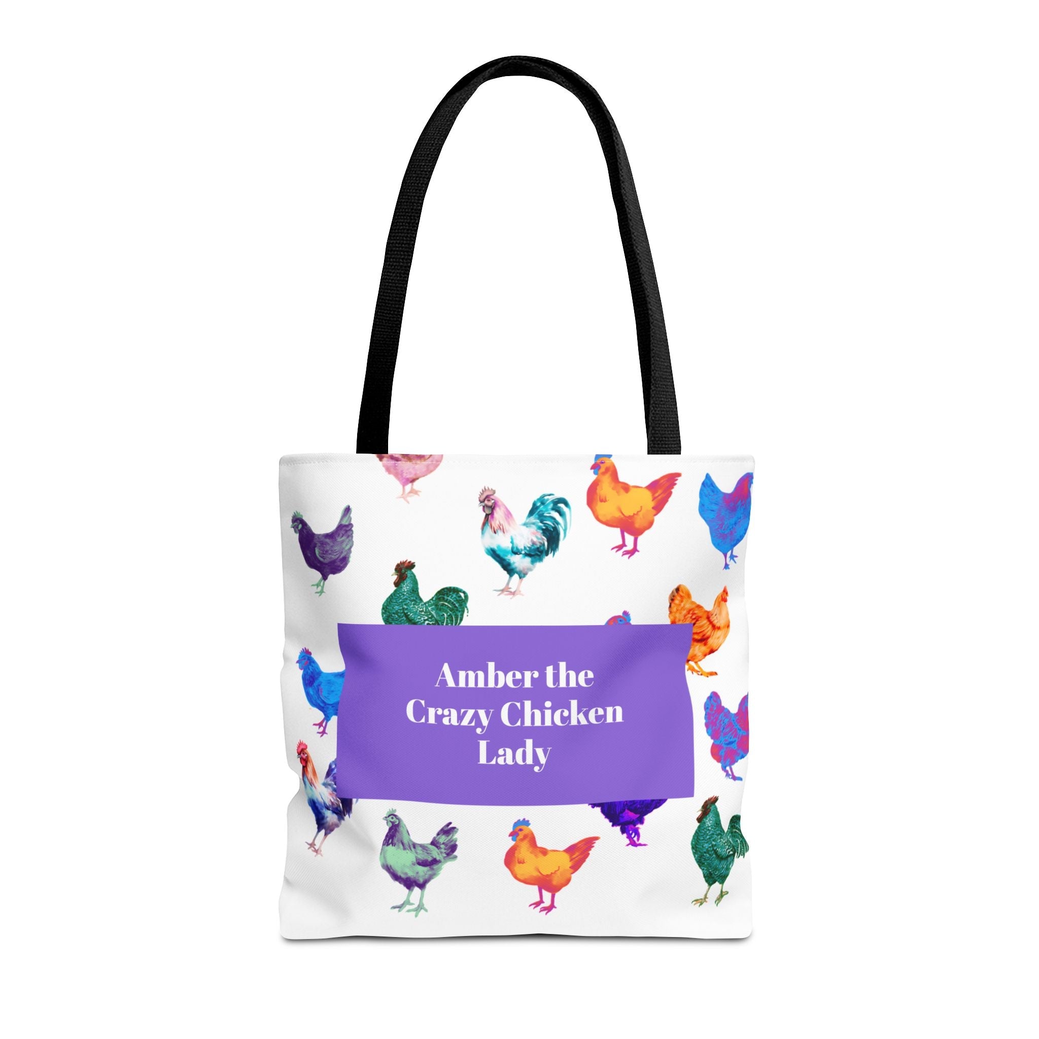 Personalized CRAZY CHICKEN LADY Tote Bag, , Custom Name Gift for Chicken Lovers, - Razels
