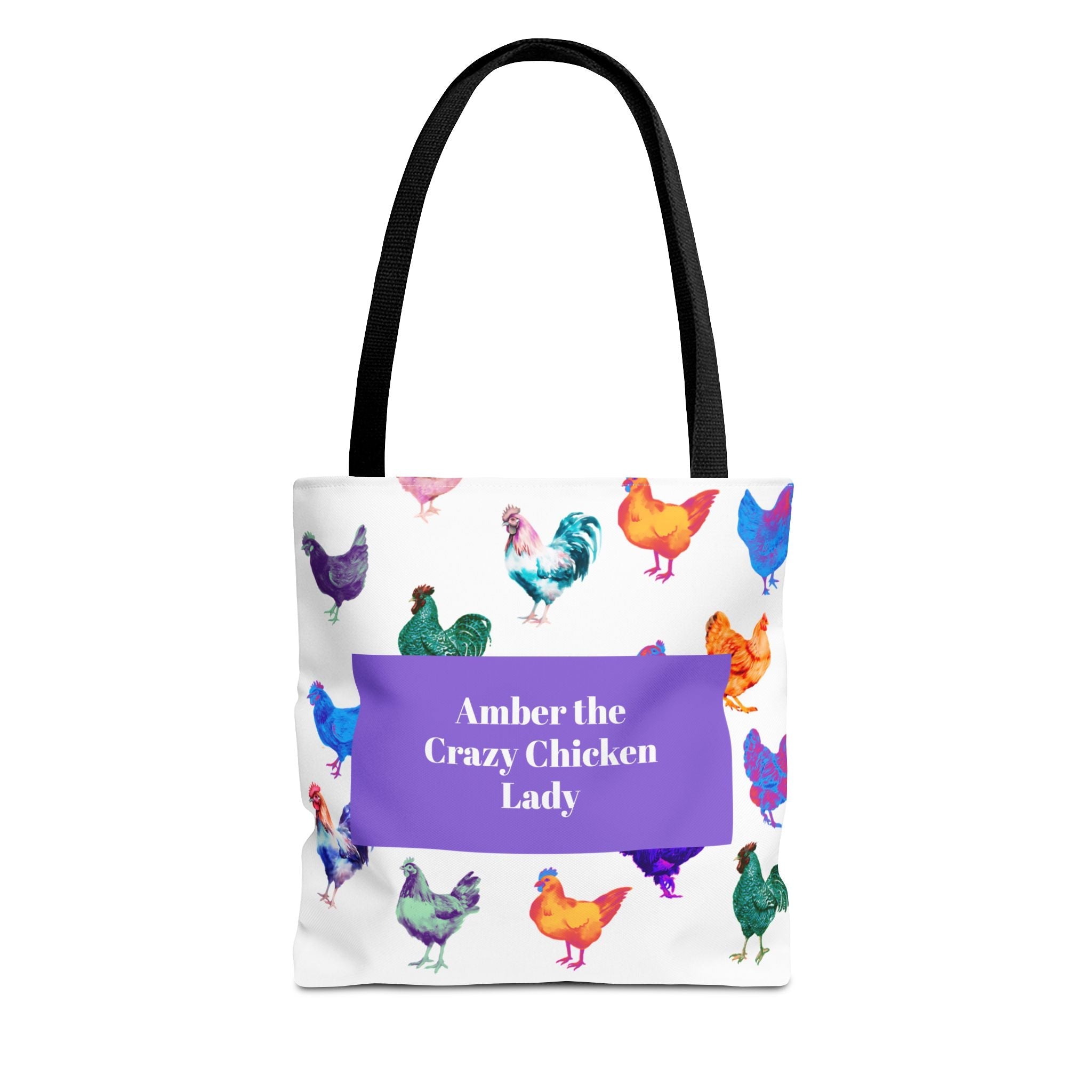 Personalized CRAZY CHICKEN LADY Tote Bag, , Custom Name Gift for Chicken Lovers, - Razels