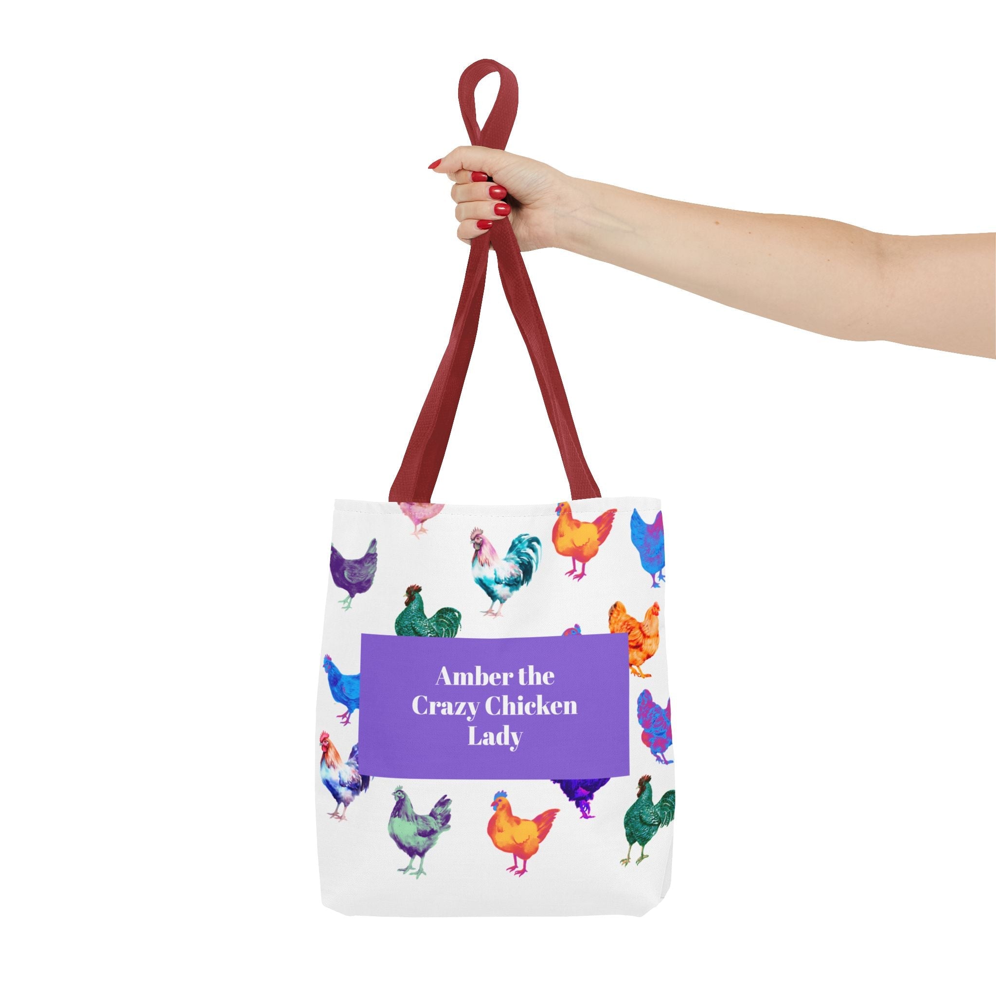 Personalized CRAZY CHICKEN LADY Tote Bag, , Custom Name Gift for Chicken Lovers, - Razels