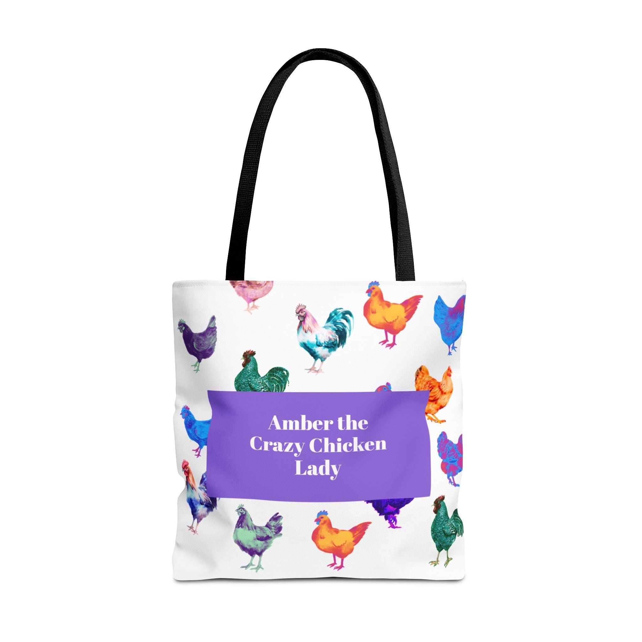 Personalized CRAZY CHICKEN LADY Tote Bag, , Custom Name Gift for Chicken Lovers, - Razels