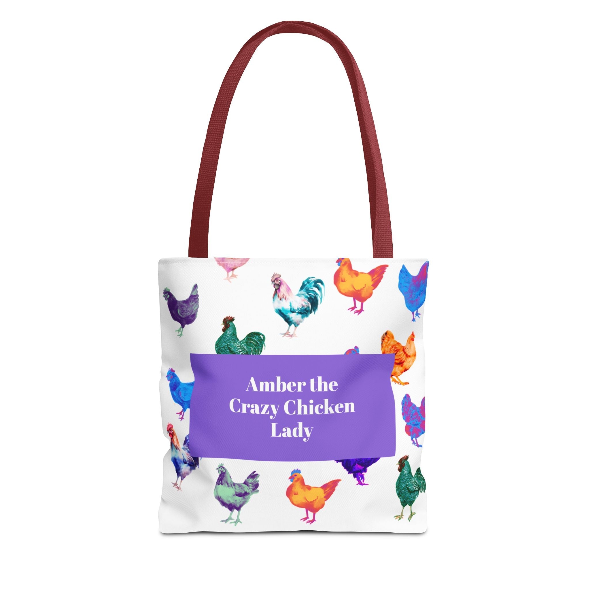 Personalized CRAZY CHICKEN LADY Tote Bag, , Custom Name Gift for Chicken Lovers, - Razels