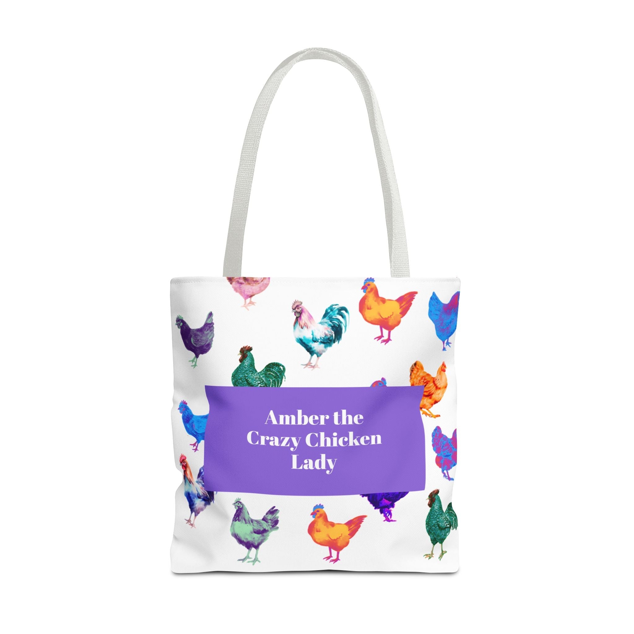 Personalized CRAZY CHICKEN LADY Tote Bag, , Custom Name Gift for Chicken Lovers, - Razels