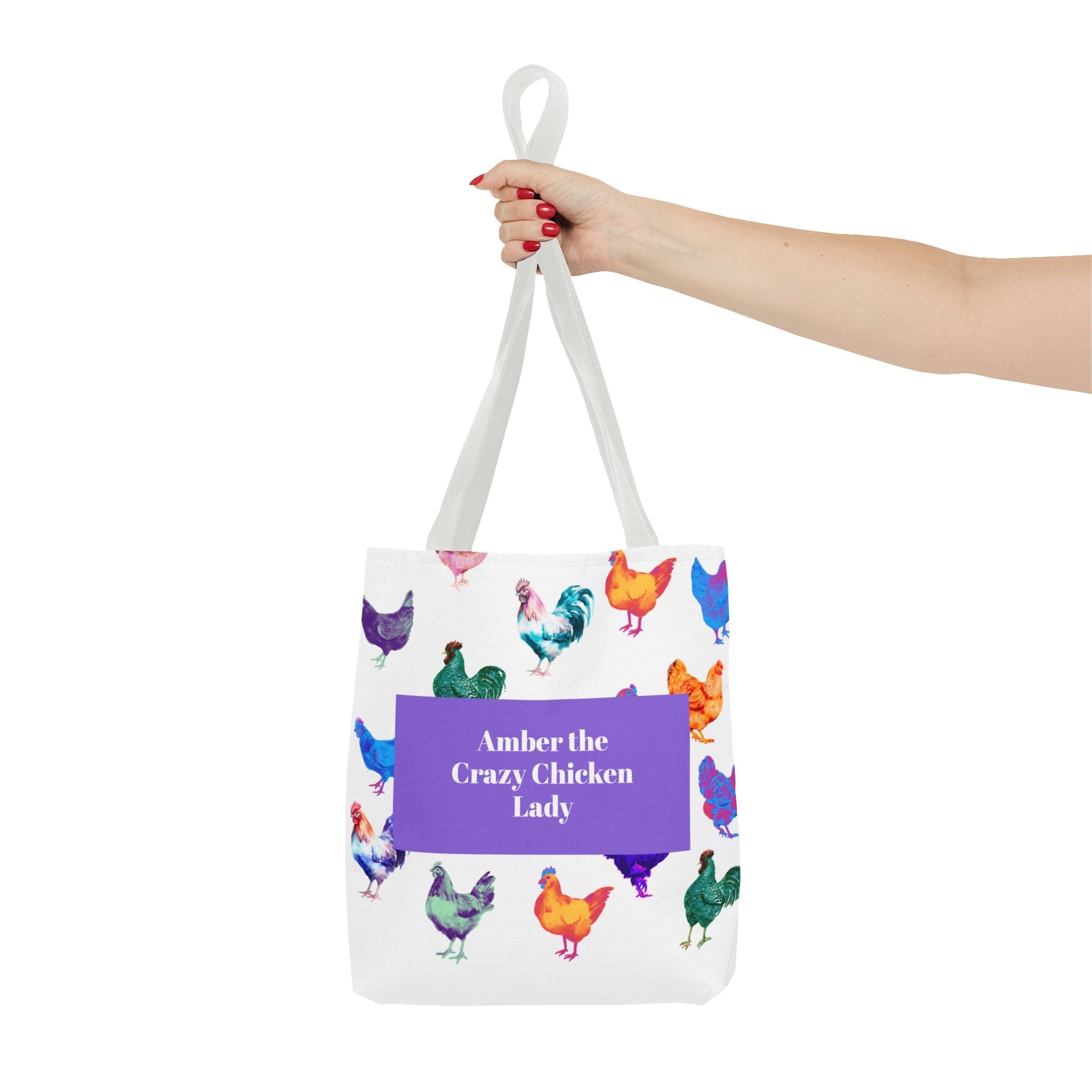 Personalized CRAZY CHICKEN LADY Tote Bag, , Custom Name Gift for Chicken Lovers, - Razels