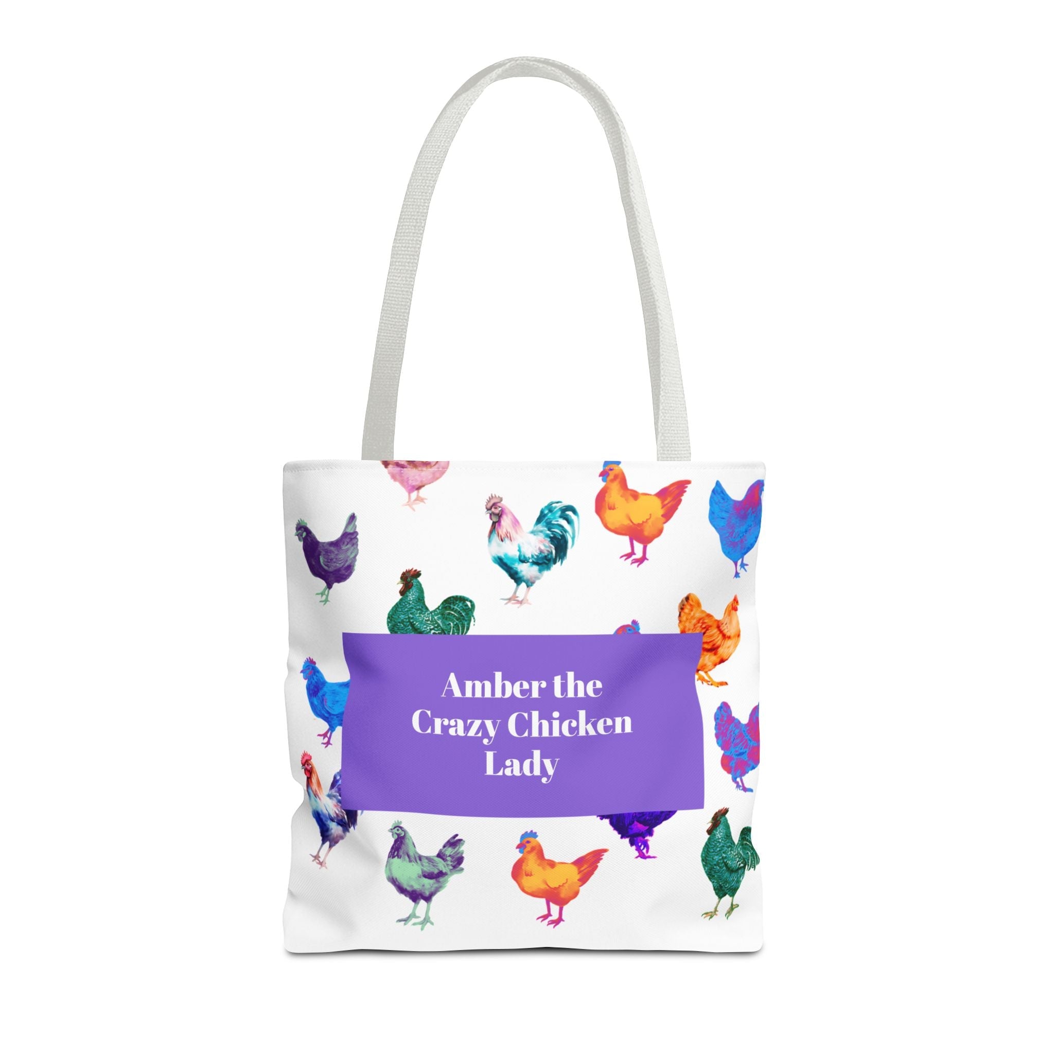 Personalized CRAZY CHICKEN LADY Tote Bag, , Custom Name Gift for Chicken Lovers, - Razels