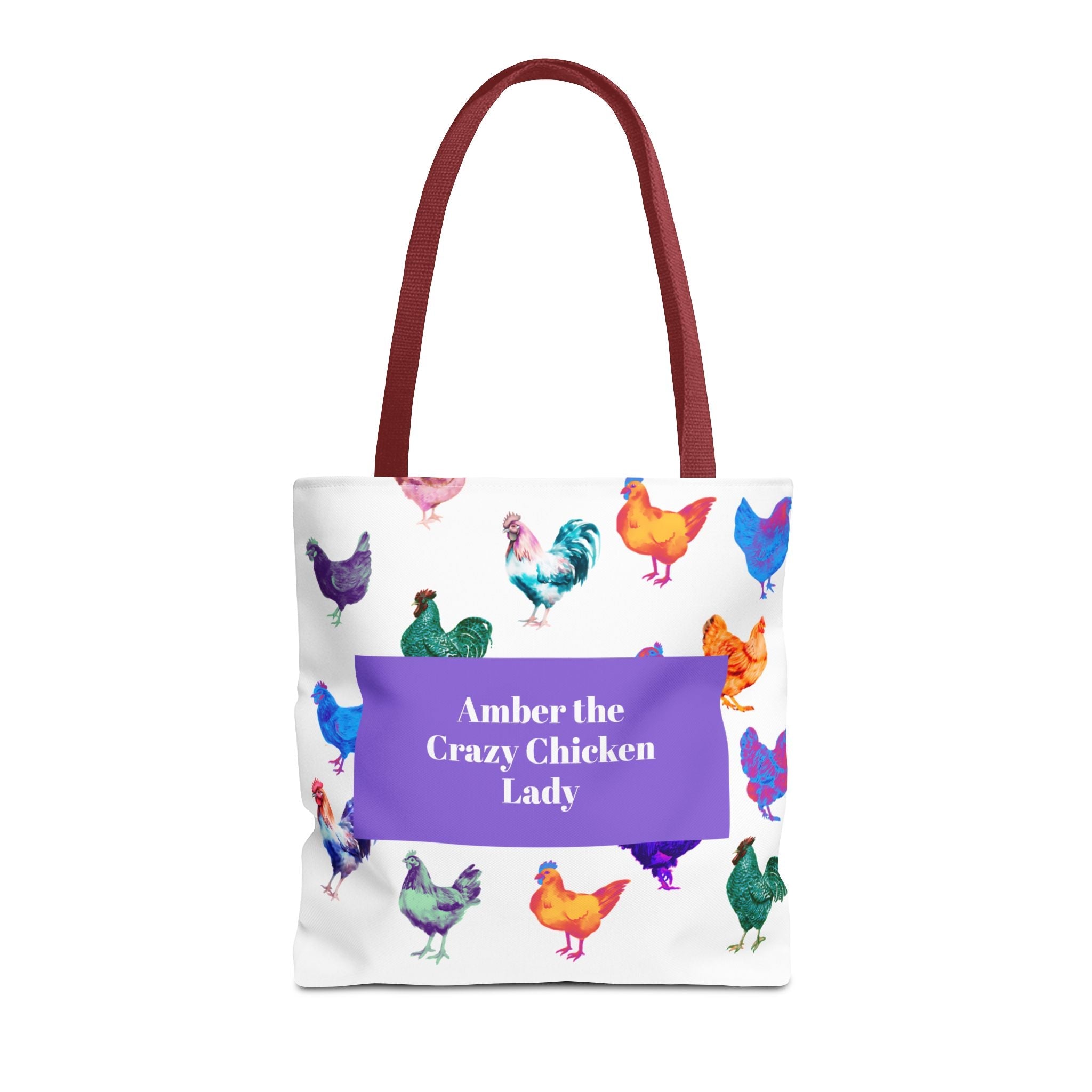 Personalized CRAZY CHICKEN LADY Tote Bag, , Custom Name Gift for Chicken Lovers, - Razels