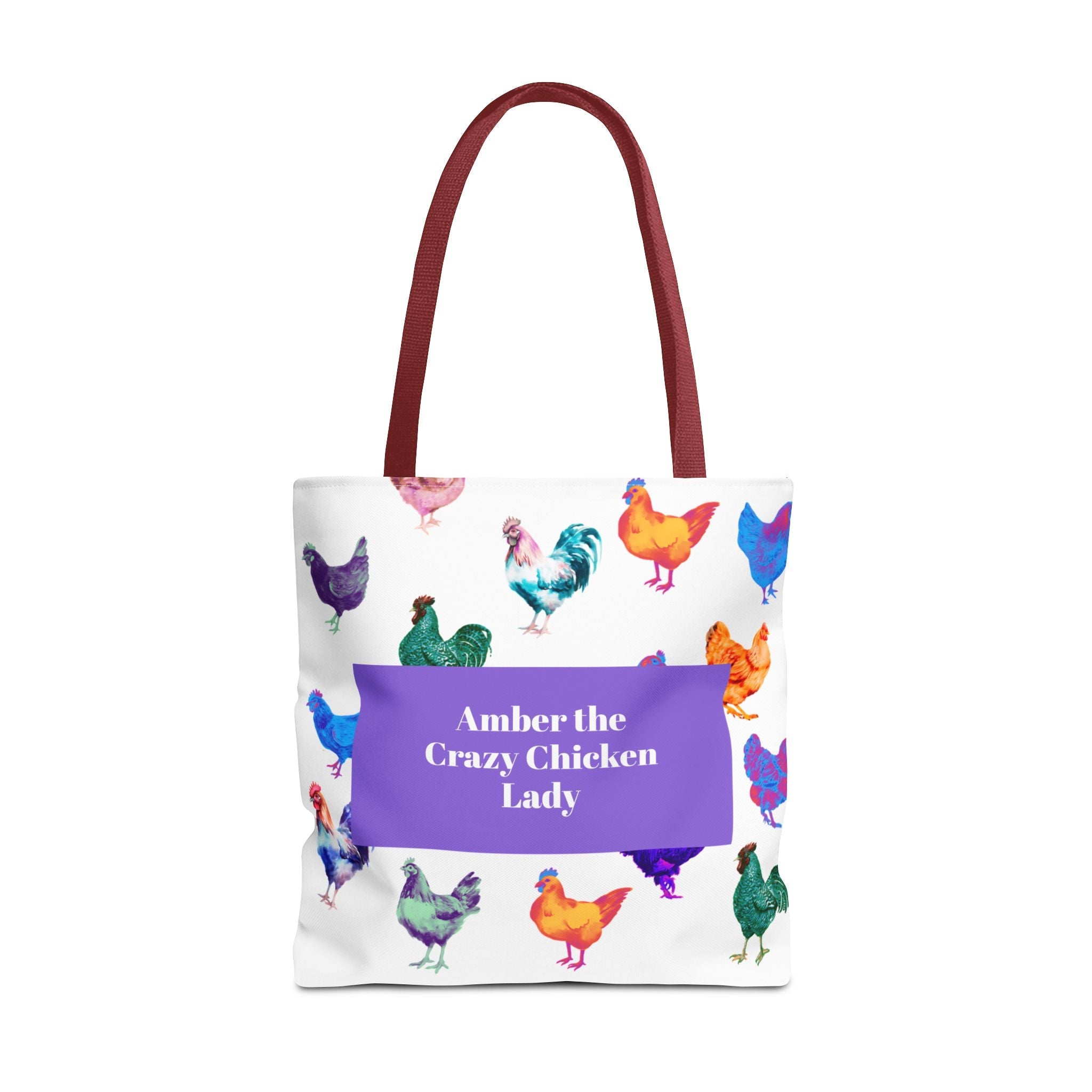 Personalized CRAZY CHICKEN LADY Tote Bag, , Custom Name Gift for Chicken Lovers, - Razels