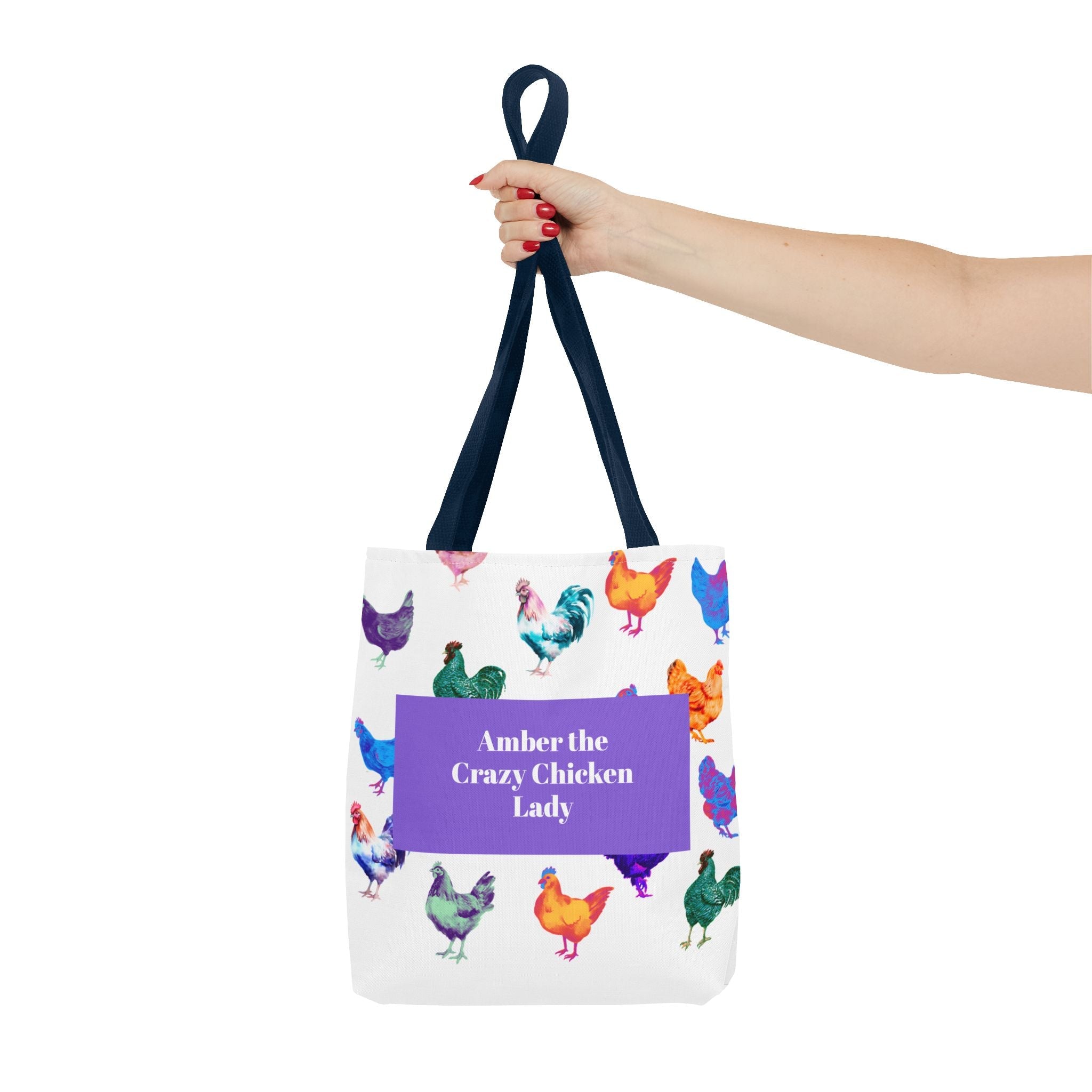 Personalized CRAZY CHICKEN LADY Tote Bag, , Custom Name Gift for Chicken Lovers, - Razels