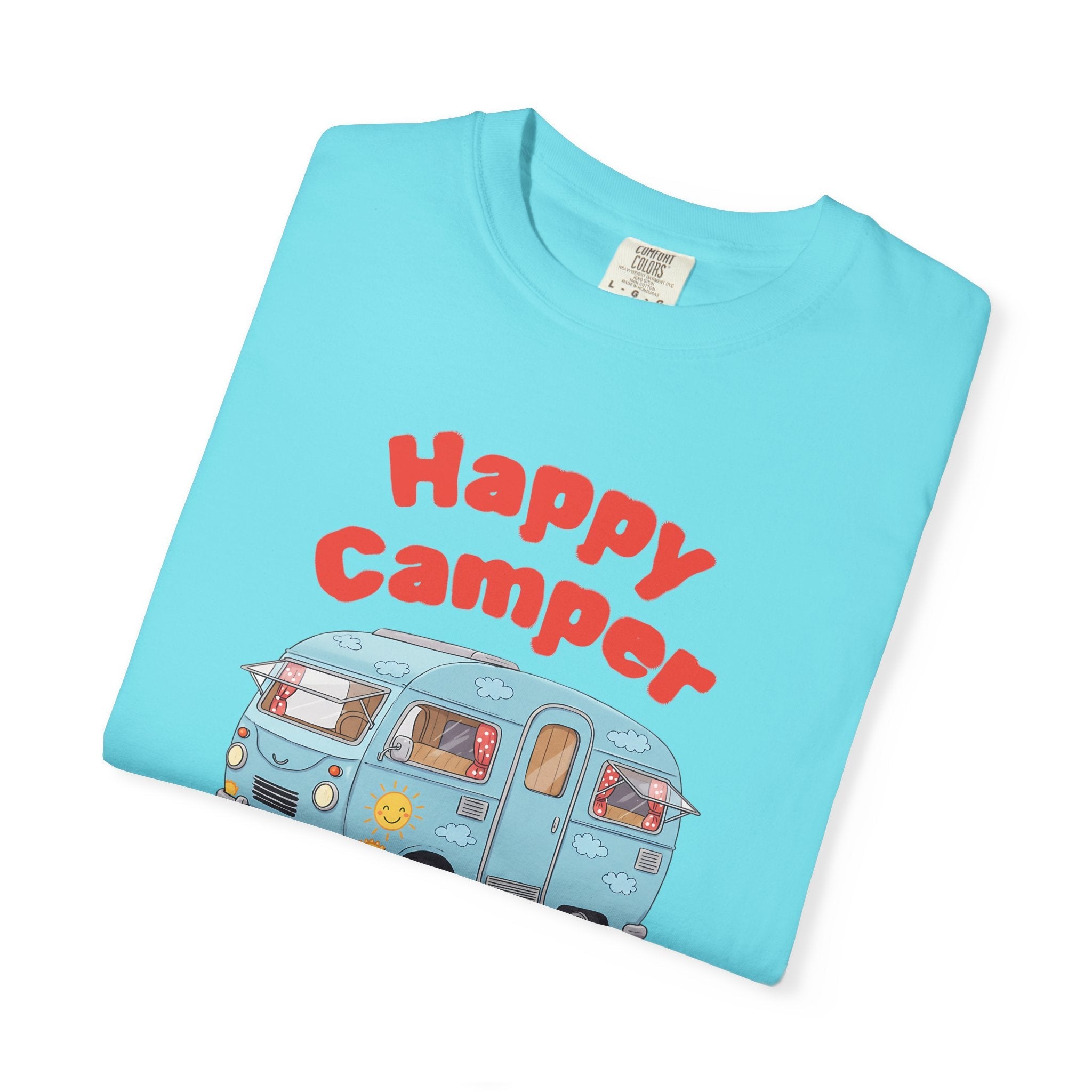 Personalized Happy Camper T-Shirt, Custom Name Camping Shirt, RV Vacation Tee, Road Trip Shirt, Matching Family Reunion Shirt, Glamping - Razels