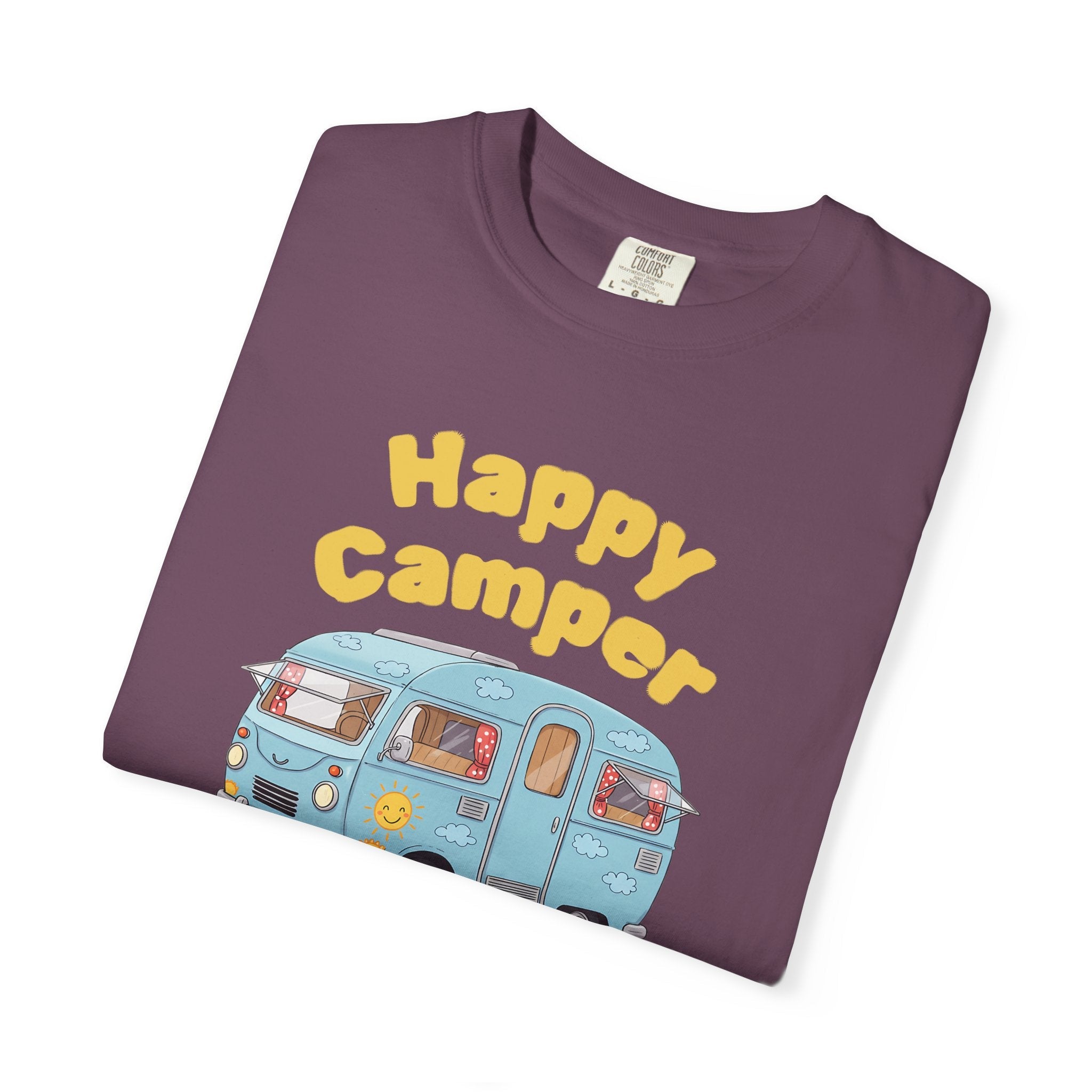 Personalized Happy Camper T-Shirt, Custom Name Camping Shirt, RV Vacation Tee, Road Trip Shirt, Matching Family Reunion Shirt, Glamping - Razels