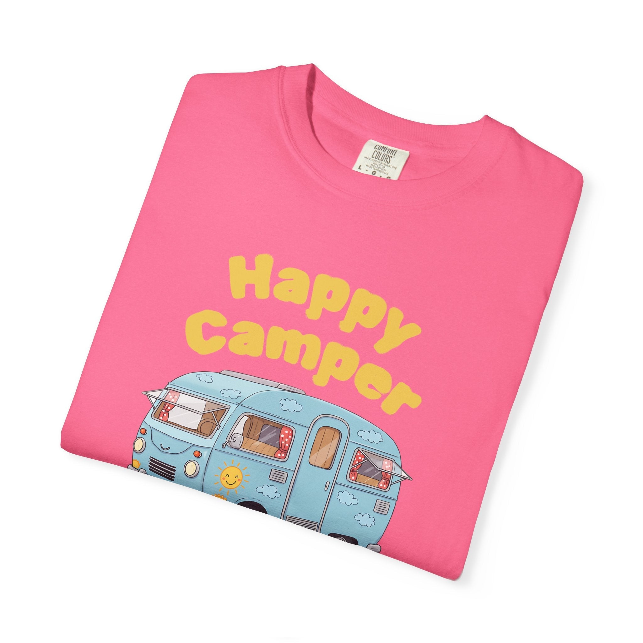 Personalized Happy Camper T-Shirt, Custom Name Camping Shirt, RV Vacation Tee, Road Trip Shirt, Matching Family Reunion Shirt, Glamping - Razels