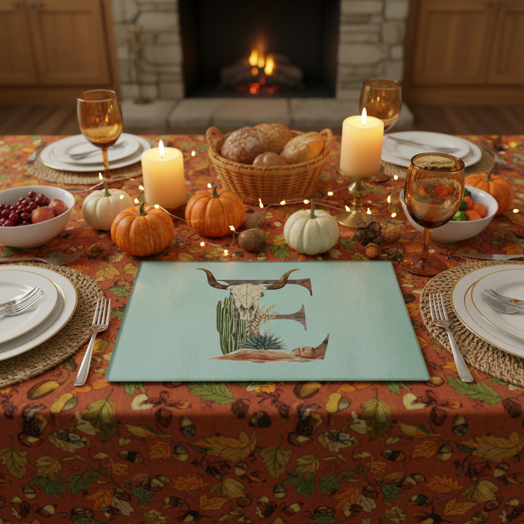 Cowboy Kitchen Personalized Cutting Board – Rustic Western Ranch Decor, Custom Glass Counter Saver Gift -Razels