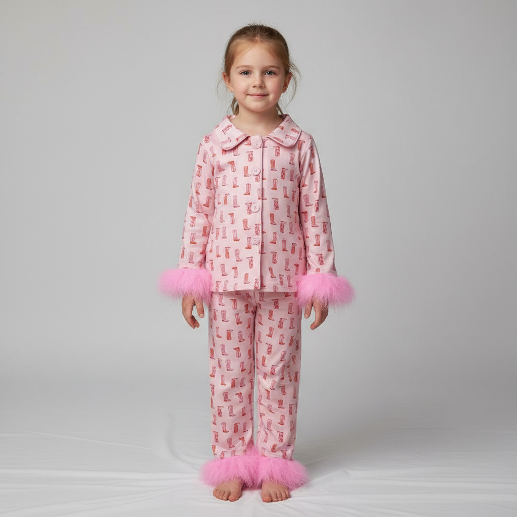 pink cowgirl boot pajamas