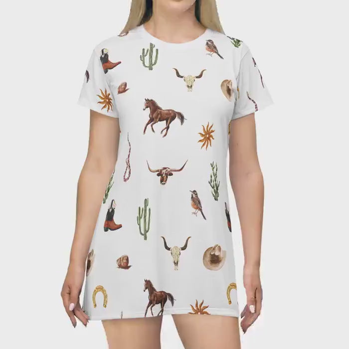 Western T-Shirt Dress: Boho Cowboy Festival Outfit