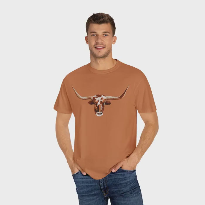 Longhorn COW Graphic T-Shirt, Cowgirl Cowboy Rodeo Shirt