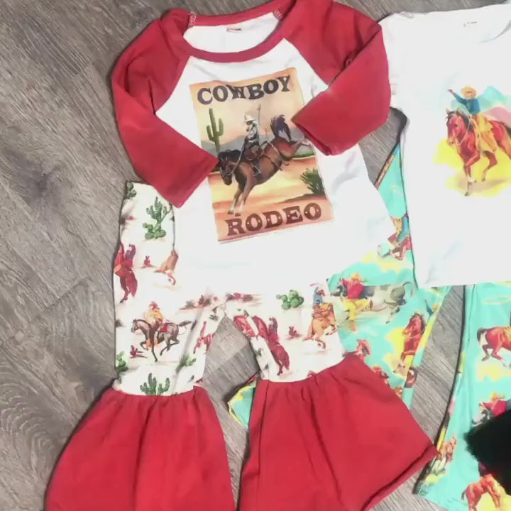 RODEO COWBOY BELL Bottoms, Vintage Retro Cowgirl Flares Outfit